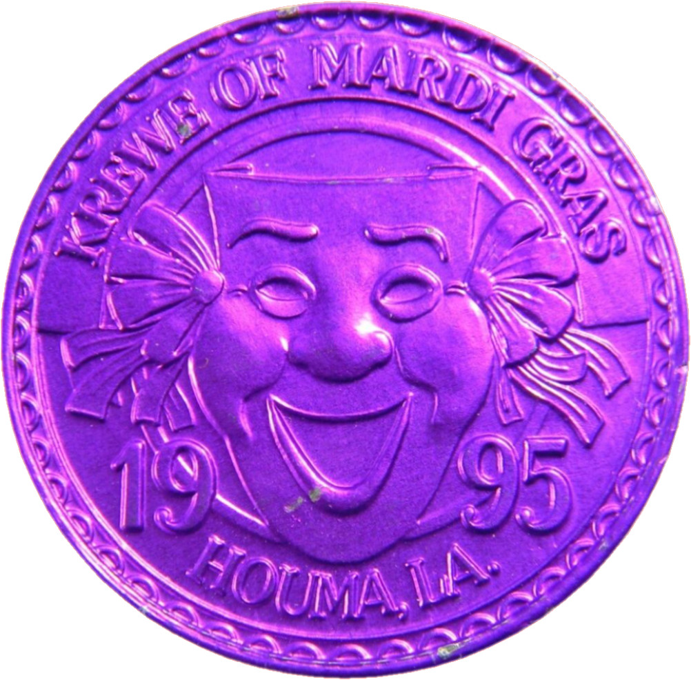 Houma LA 1997 Krewe OF Mardi Gras 1995 Doubloon Token  (02002)