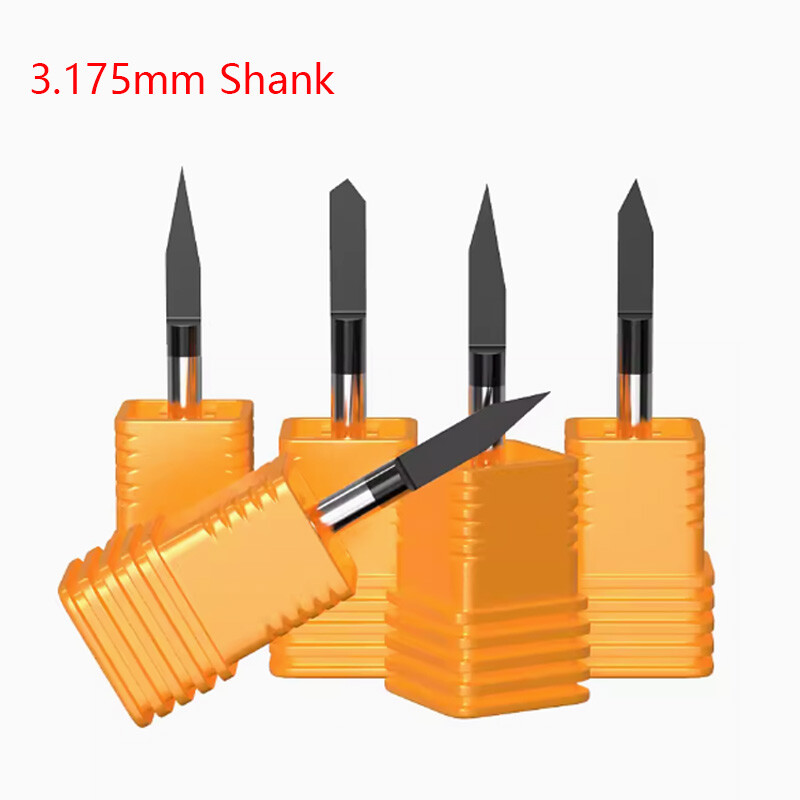 3.175mm Flat Bottom Engraving Cutter Knife CNC Router Bits Carving For Metal Cut