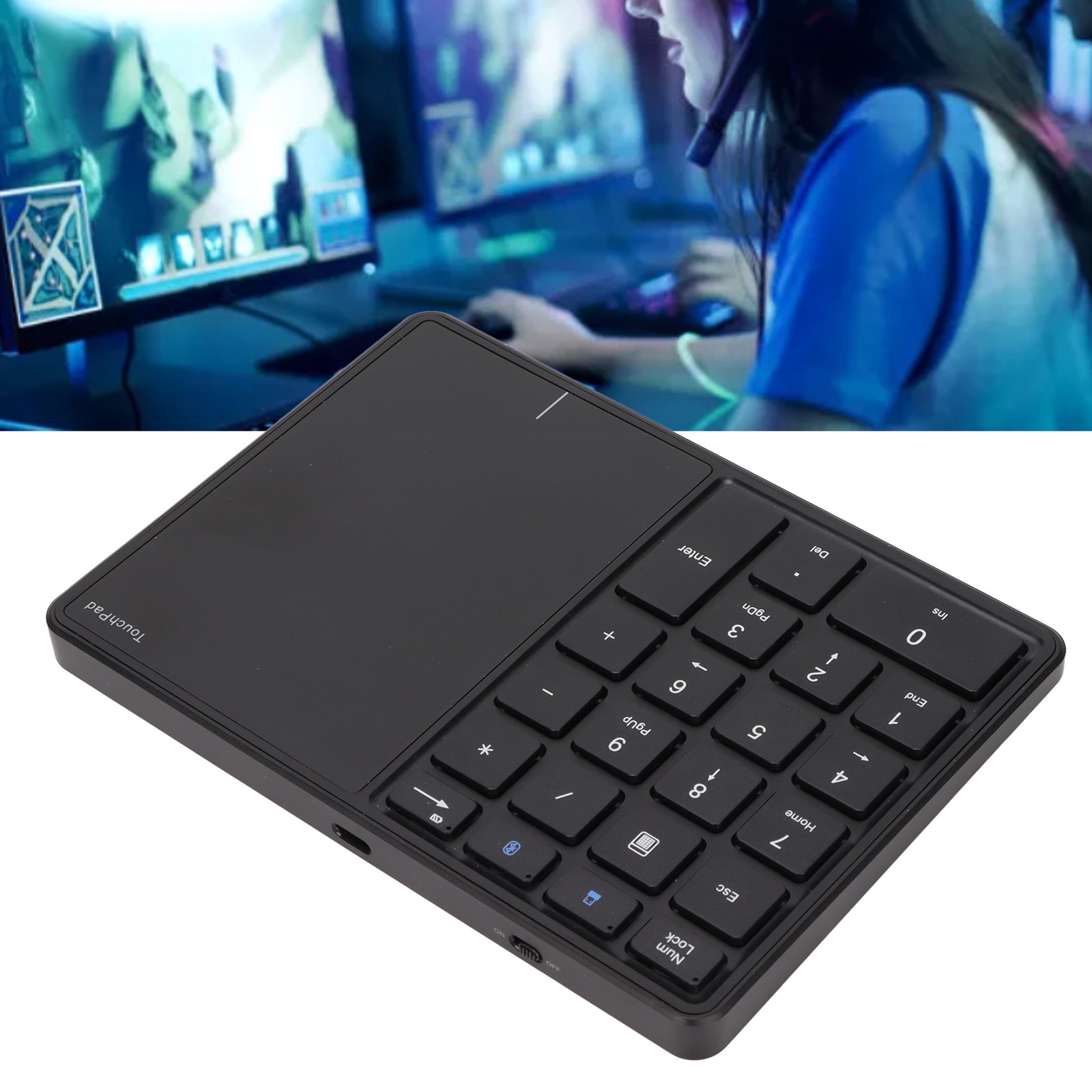 2 In 1 Wireless Number Pad Touchpad Portable BT4.2 For IOS Premium