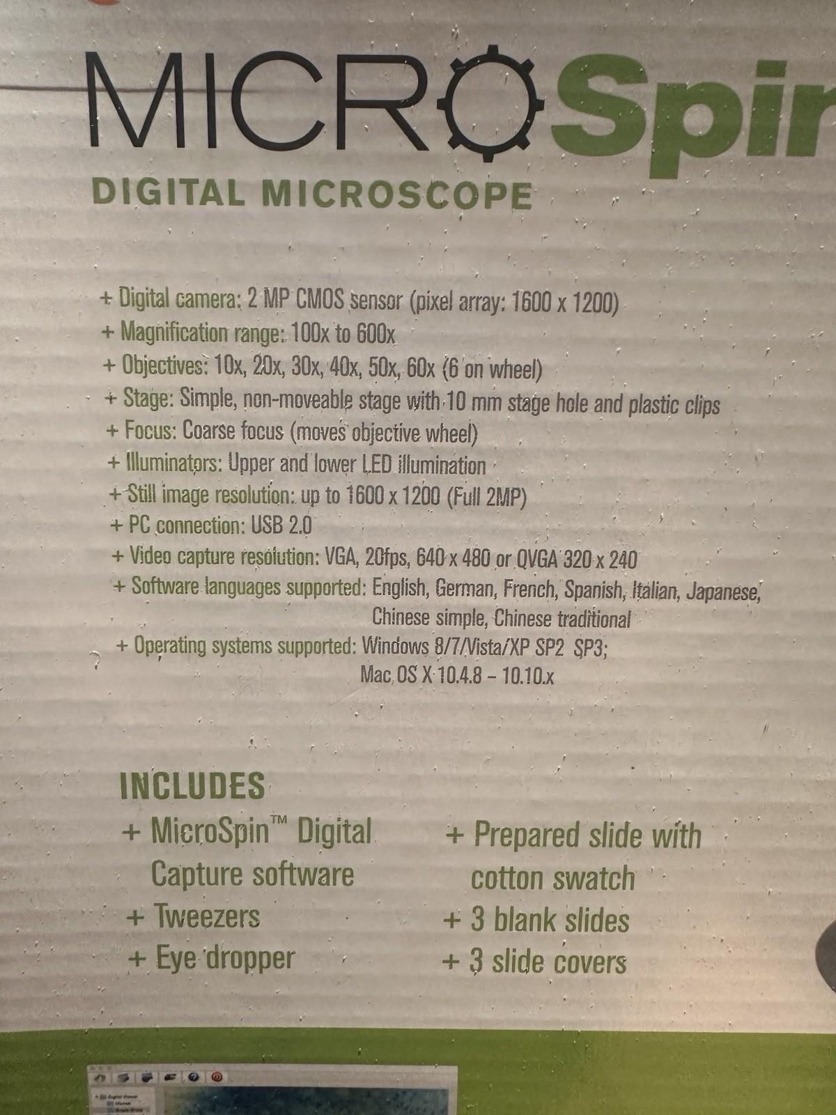 Celestron MicroSpin Digital Microscope Kit 2MP Up to 600x Ages 8-11+