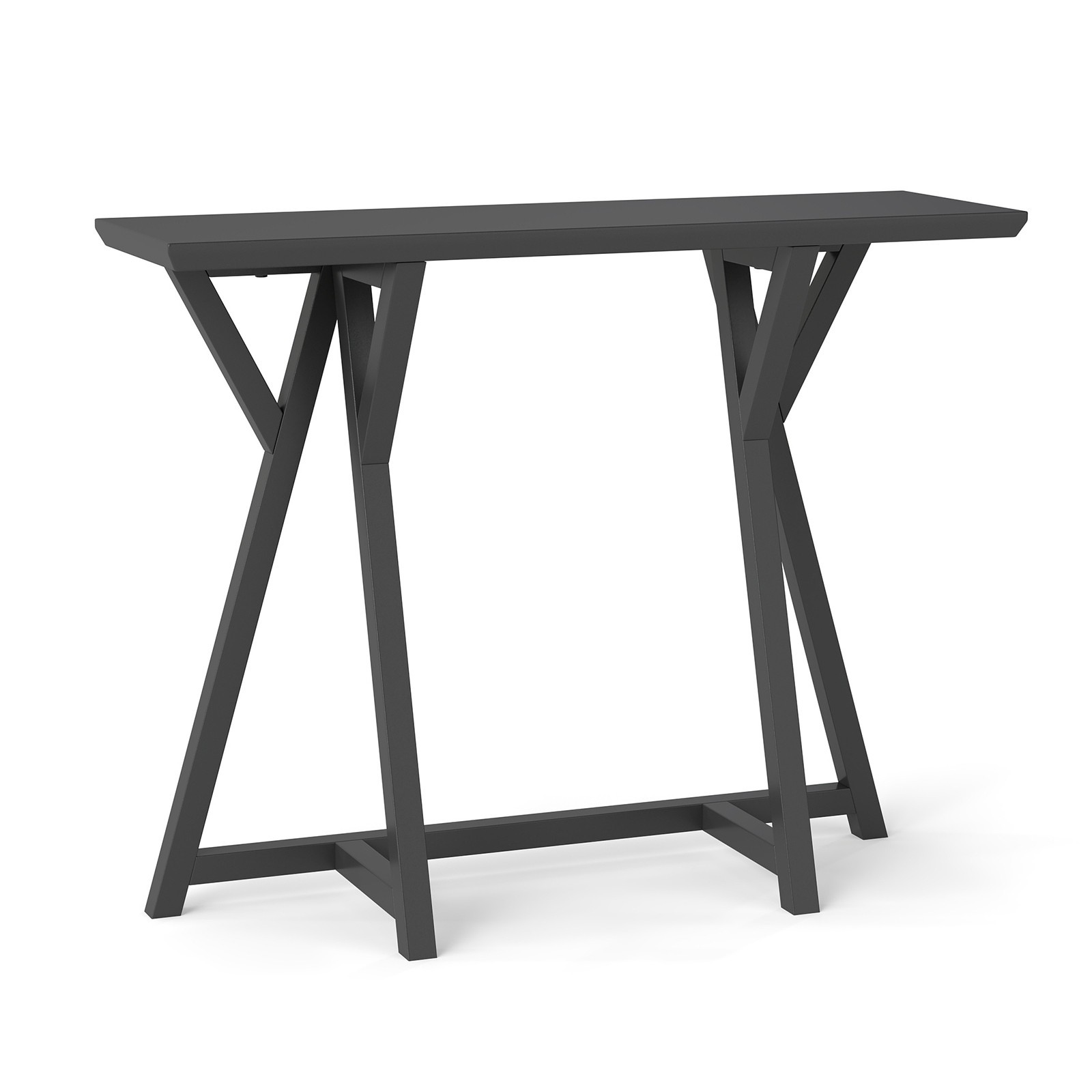 Black Console Table, Triangle Structure Design Sofa Table for Living Room