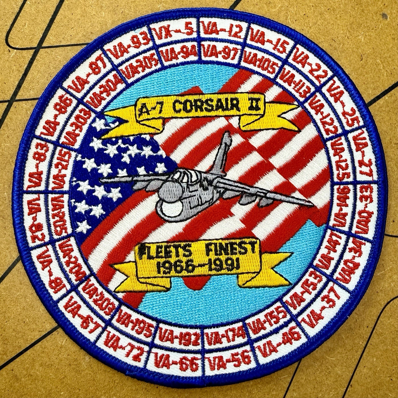 Large 5” US Navy A-7 Corsair II Fleet’s Finest 1966-1991 Squadron Patch VA