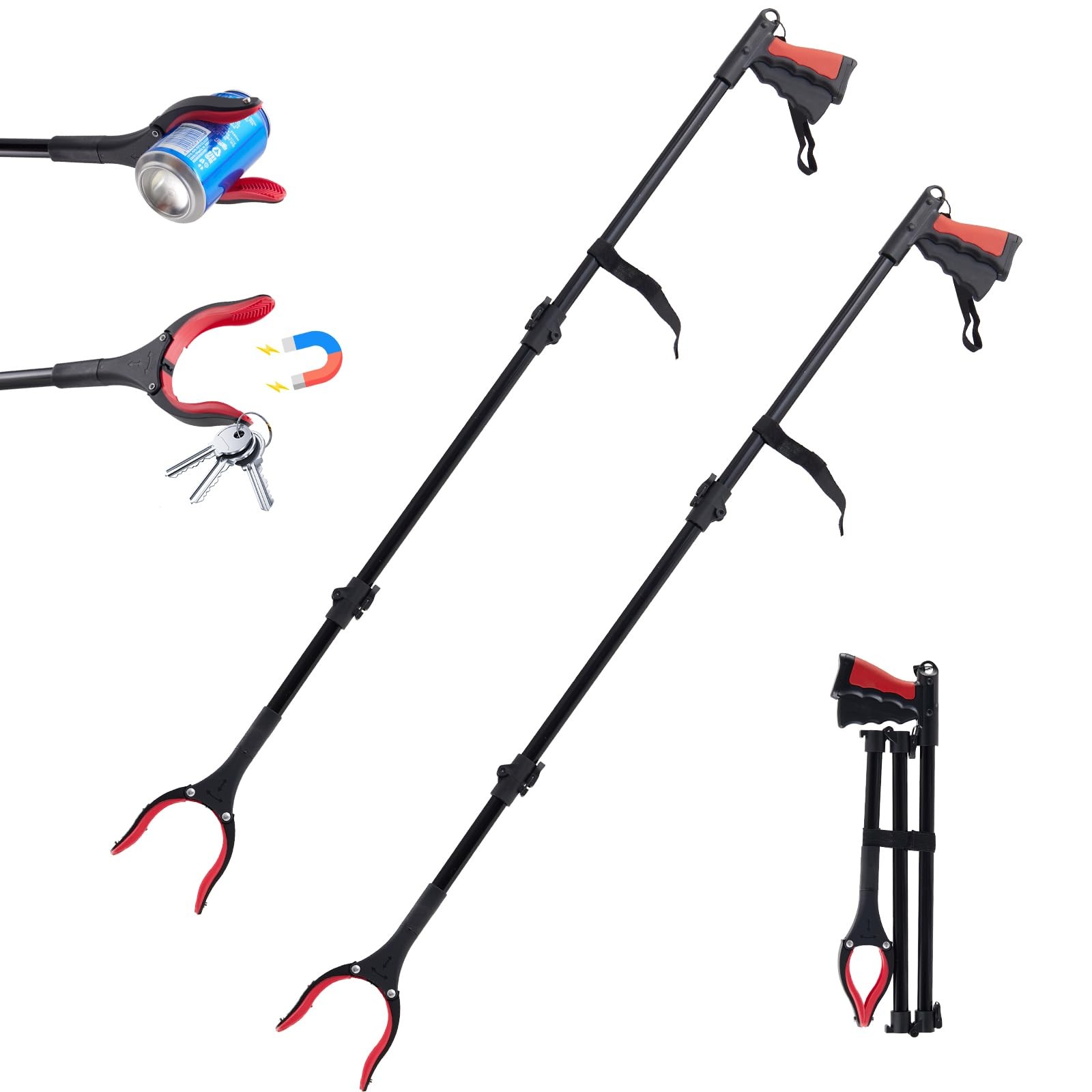 Grabber Tool with 360° Rotating Head - 44-inch Foldable Pickup Wand Fits, Pur...
