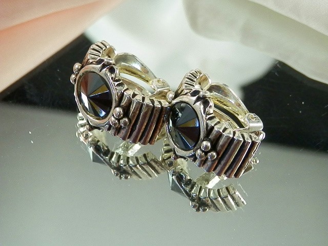 Very Classy Vintage Open Back Crystal Earrings   644E