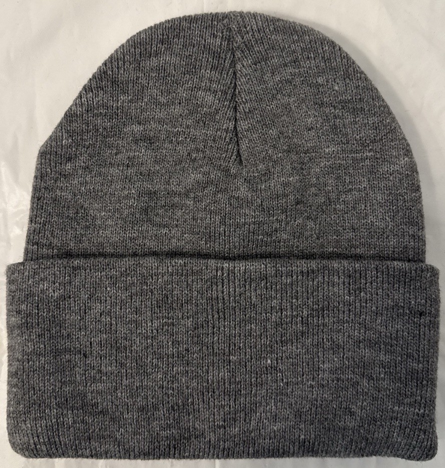 Lot Of 2 Adult Fall/Winter Knit Acrylic Beanies Black, Gray