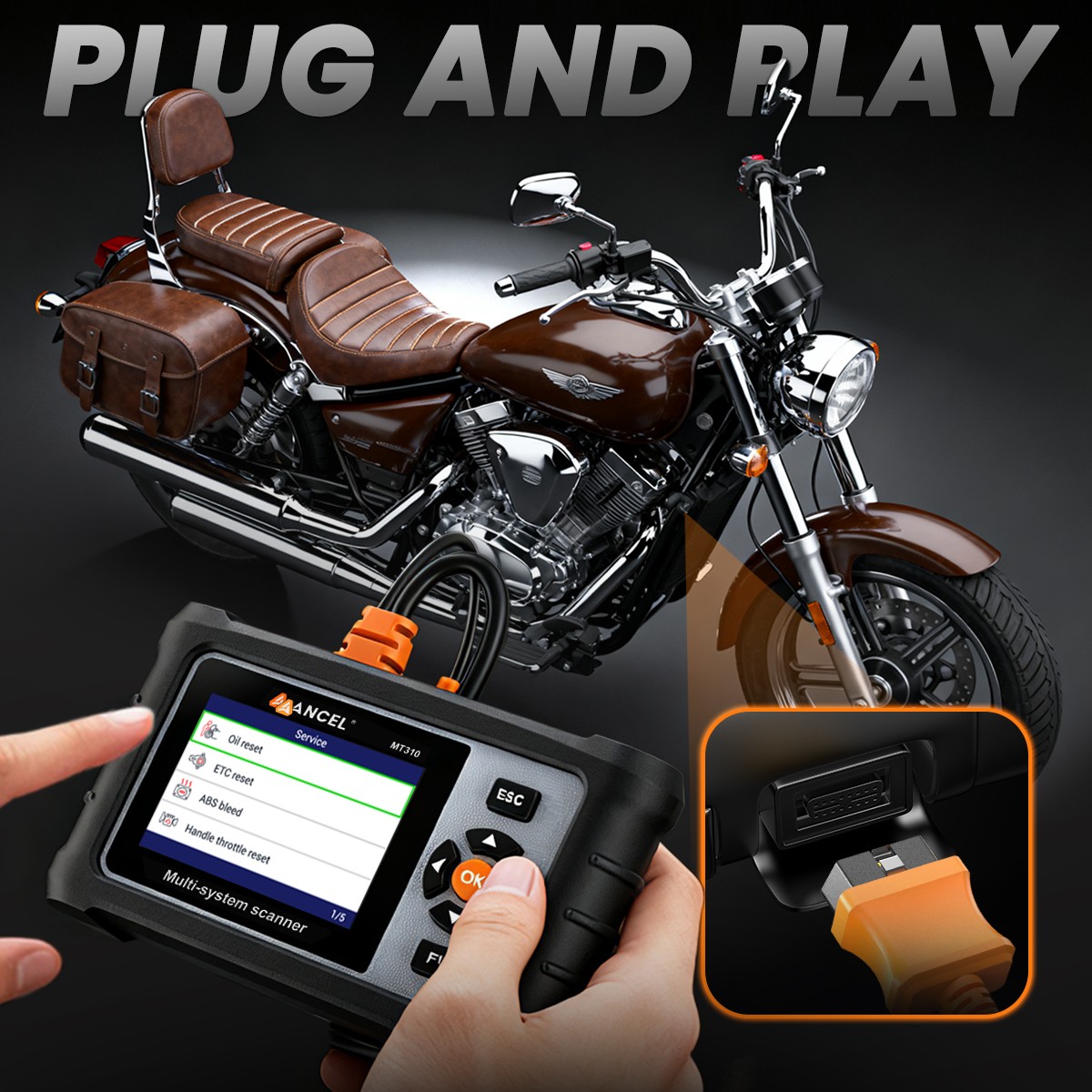 Motorcycle Scanner Full System Diagnosis Read Clear Fault Codes Service Reset