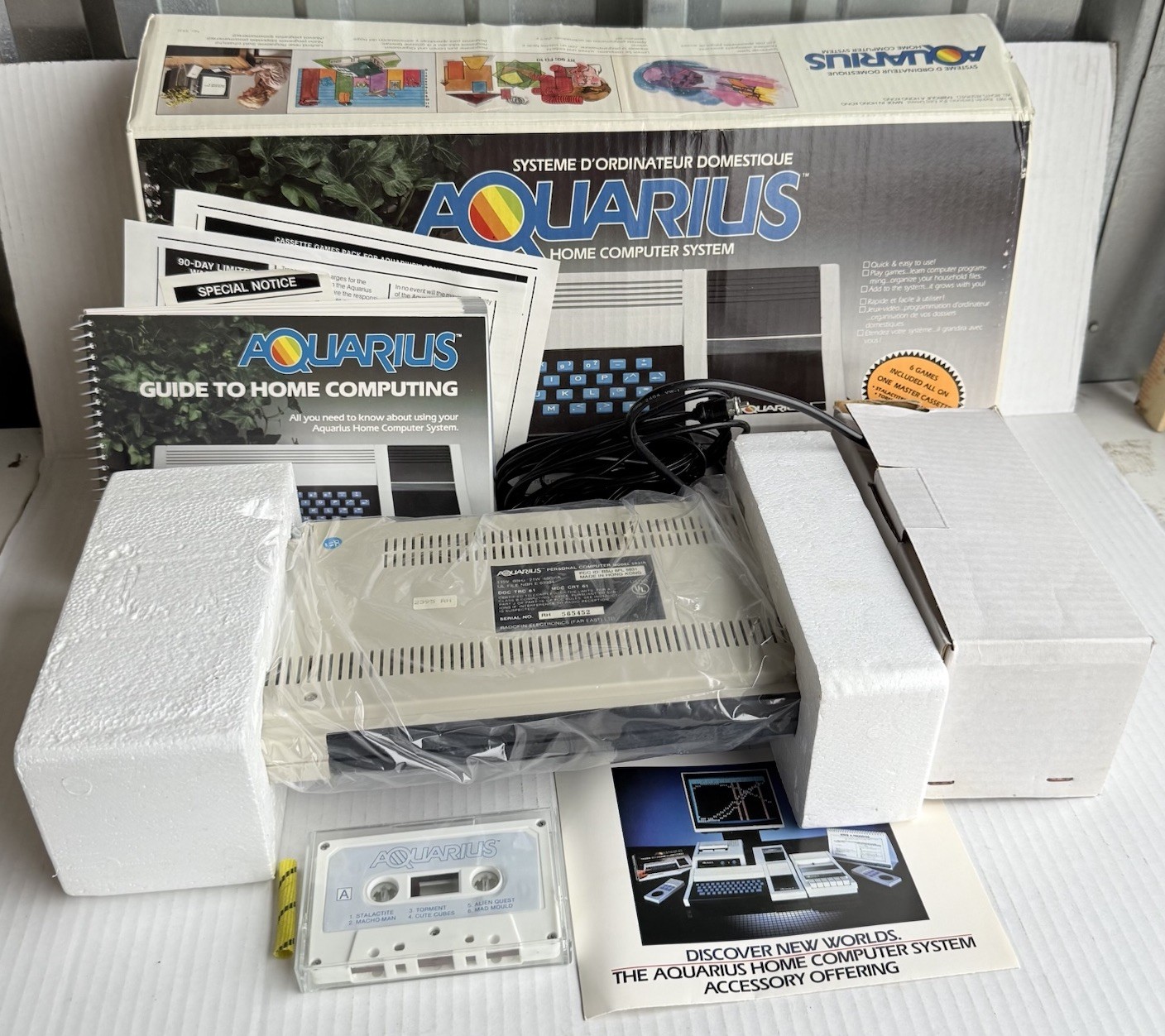 Mattel Aquarius Home Computer System CIB New Unused w/ Manuals Cassette 5931R
