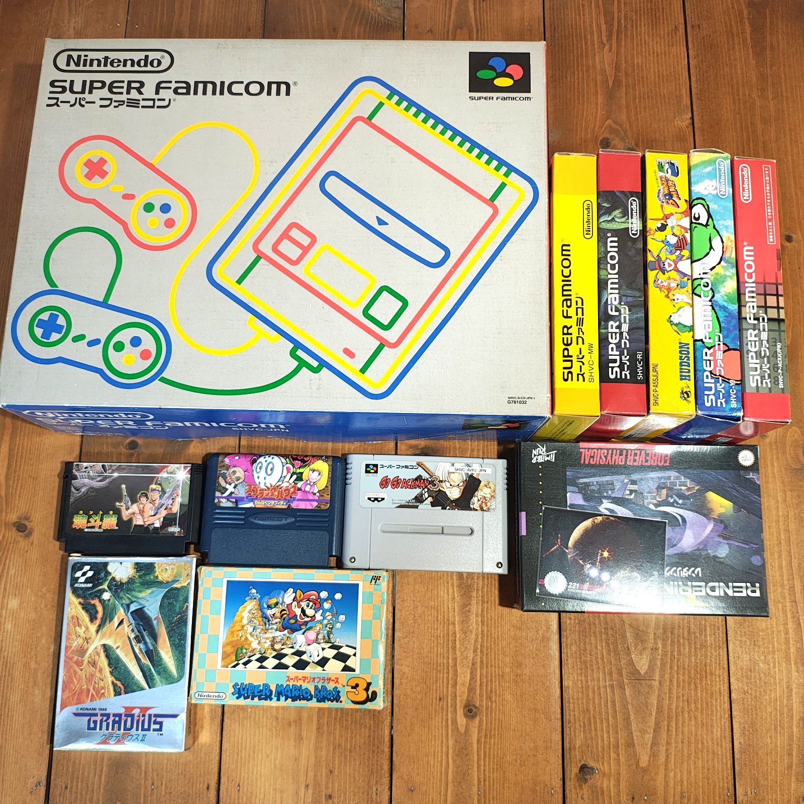 Nintendo Super Famicom 1CHIP-03 Console Boxed + 11 Games