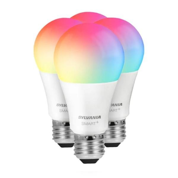 Sylvania Smart WiFi LED Bulb 9W Multi Color E26 4-Pack Alexa/Google Bluetooth