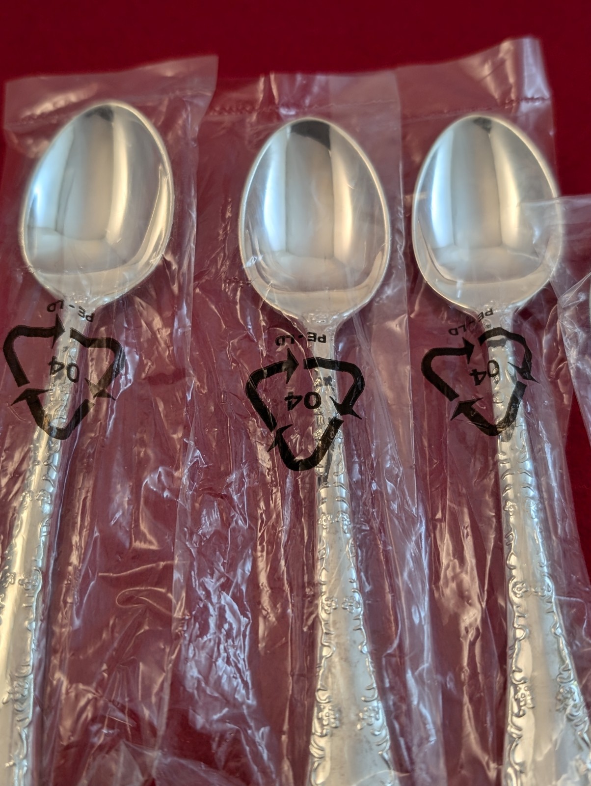 Set Of 6 Enchanted Rose Unmarked SilverPlate Teaspoons Flatware