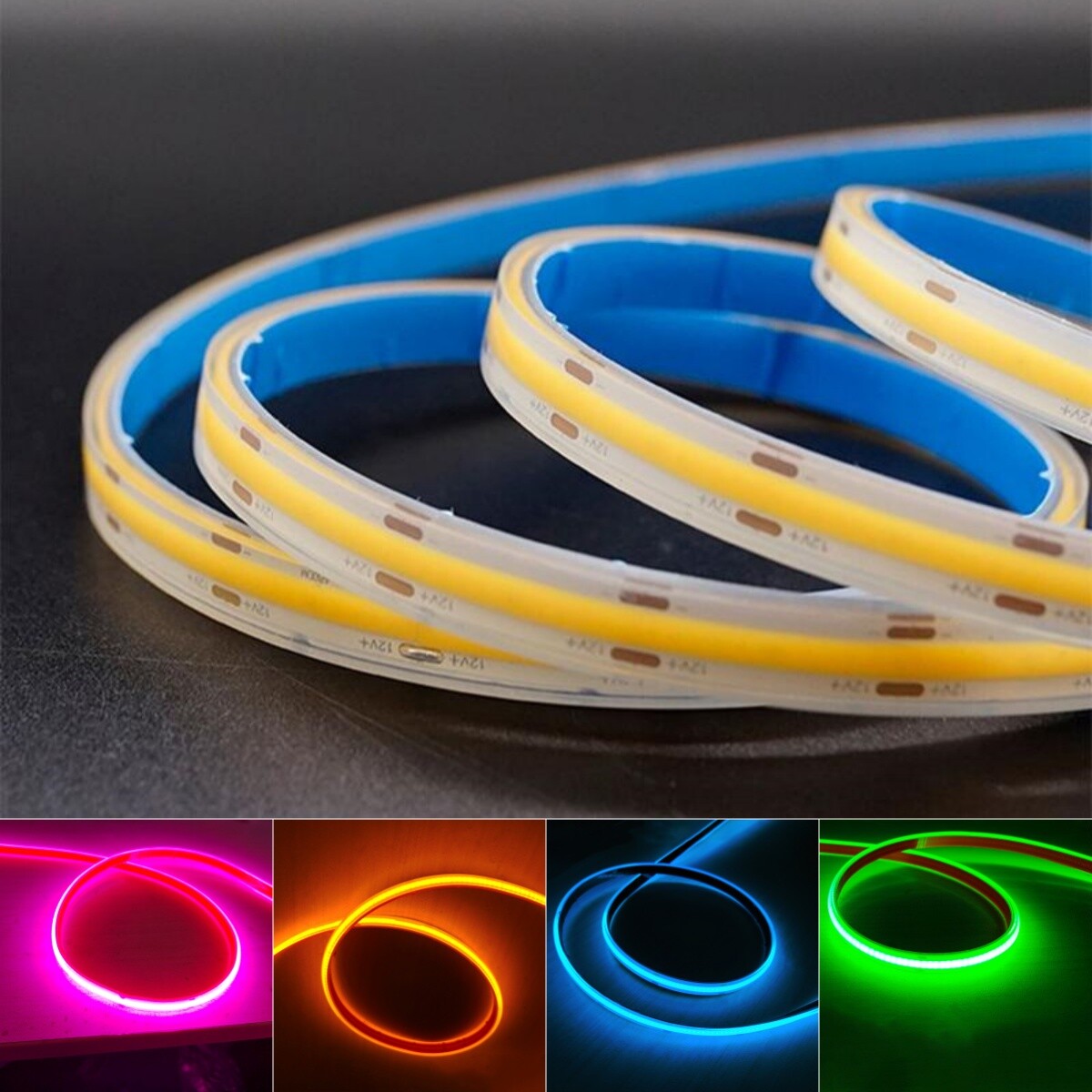 COB LED Strip Lights 24V 384LEDs/m Flexible Tape Rope Lights for Kitchen Cabinet