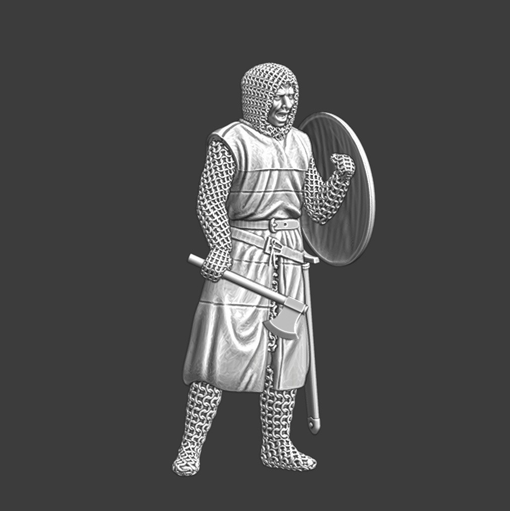 Northern Crusades Miniature Medieval Crusader Axe Infantry Saga Baron's War 28mm