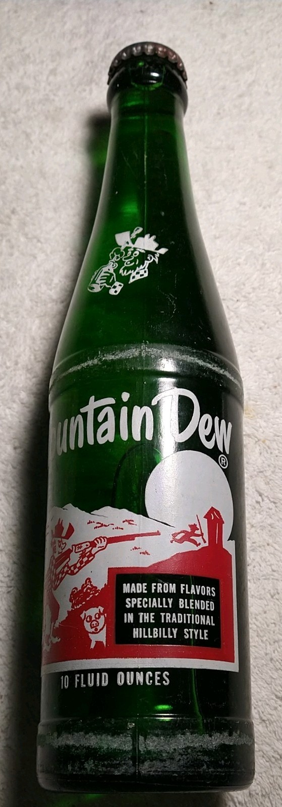 Vintage* Mountain Dew*ACL Hillbilly 10oz. 1967 Full/Sealed Bottle  #35