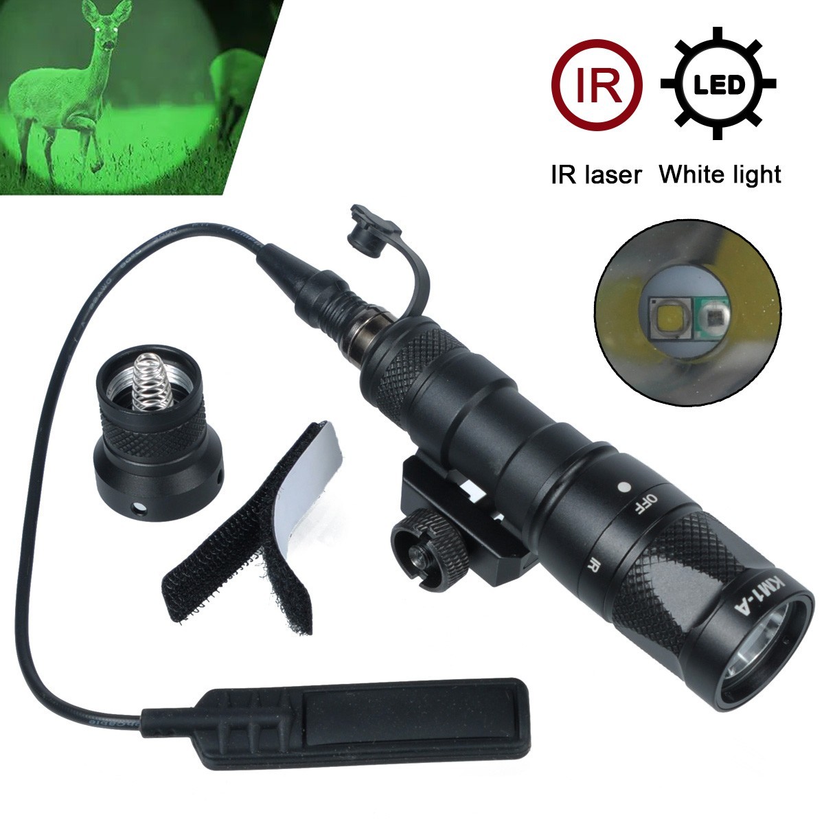 For M300V IR Flashlight White LED Light&IR Infrared Output Pressure Switch