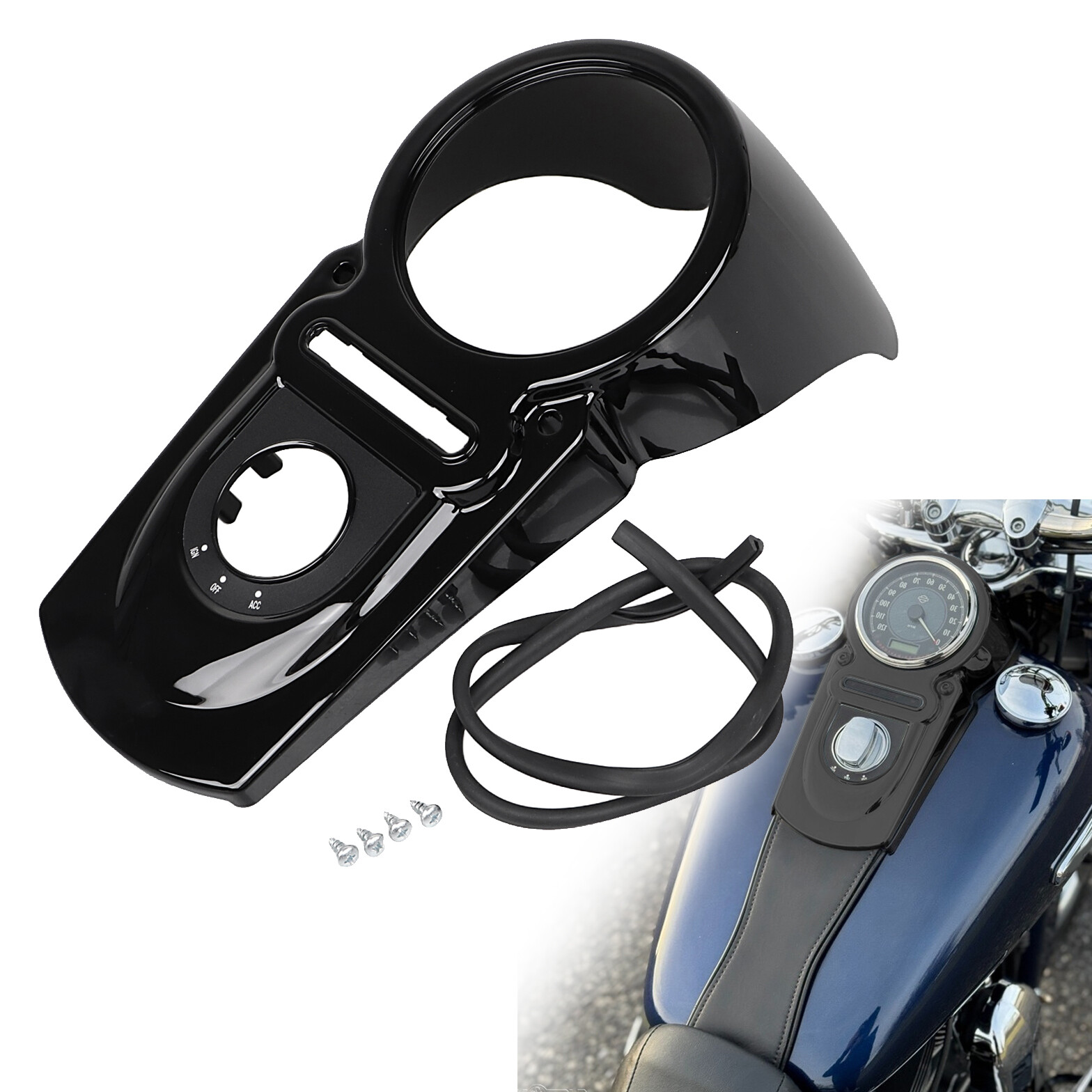 Speedometer Dash Panel Cover Housing For Harley Dyna Fat Street Bob FXDB FXDF