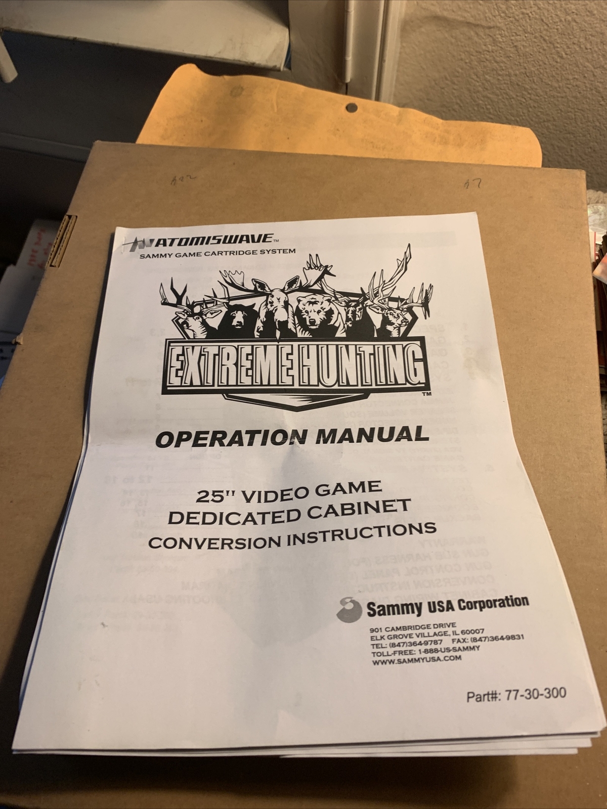 original arcade video game owners manual Atomiswave Extreme Hunting Sammy