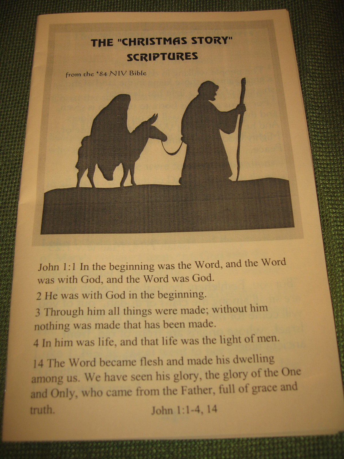 The Christmas Story Scriptures - 84 NIV Bible 1984 New International Version
