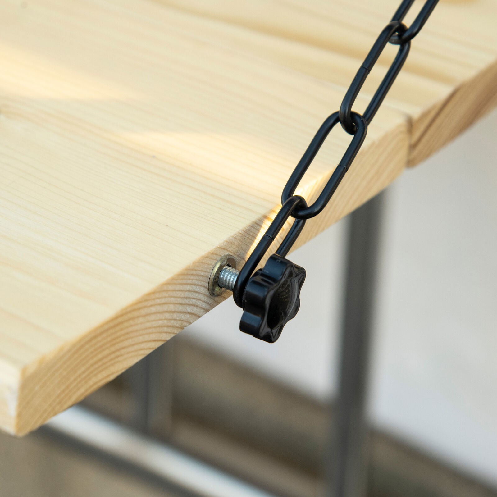 Hanging Deck Table Foldable Balcony Desk Natural