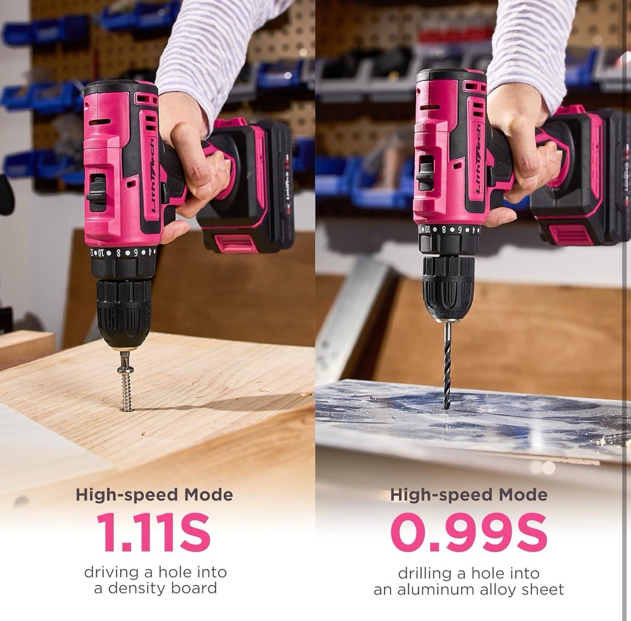 20V Pink Cordless Drill Set