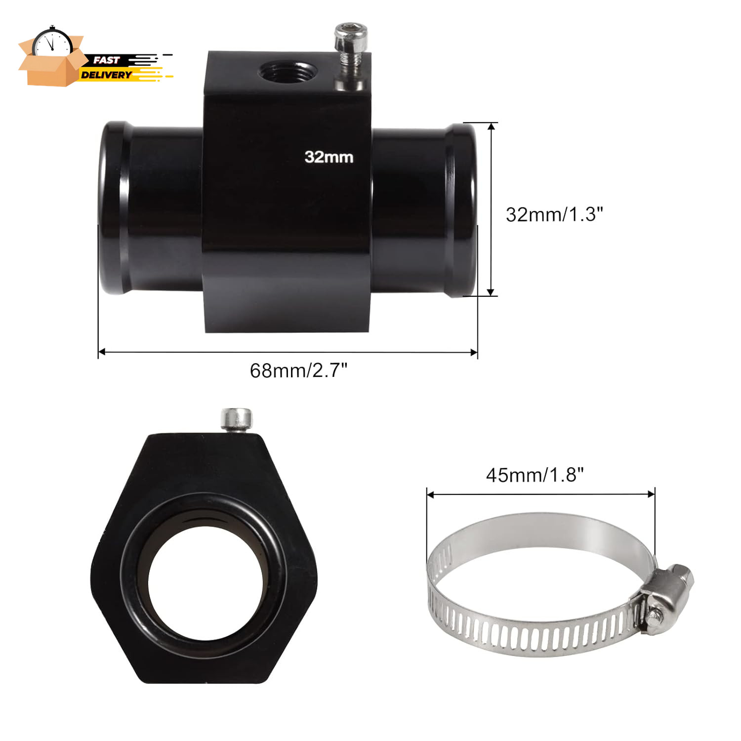 32Mm 1-1/4 Inch Water Coolant Temperature Sensor Adapter, Joint Pipe R