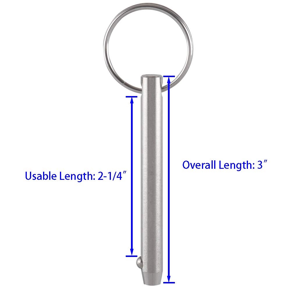2 Pack Quick Release Pins Diameter 5/168mm Usable Length 21/457mm Full 31