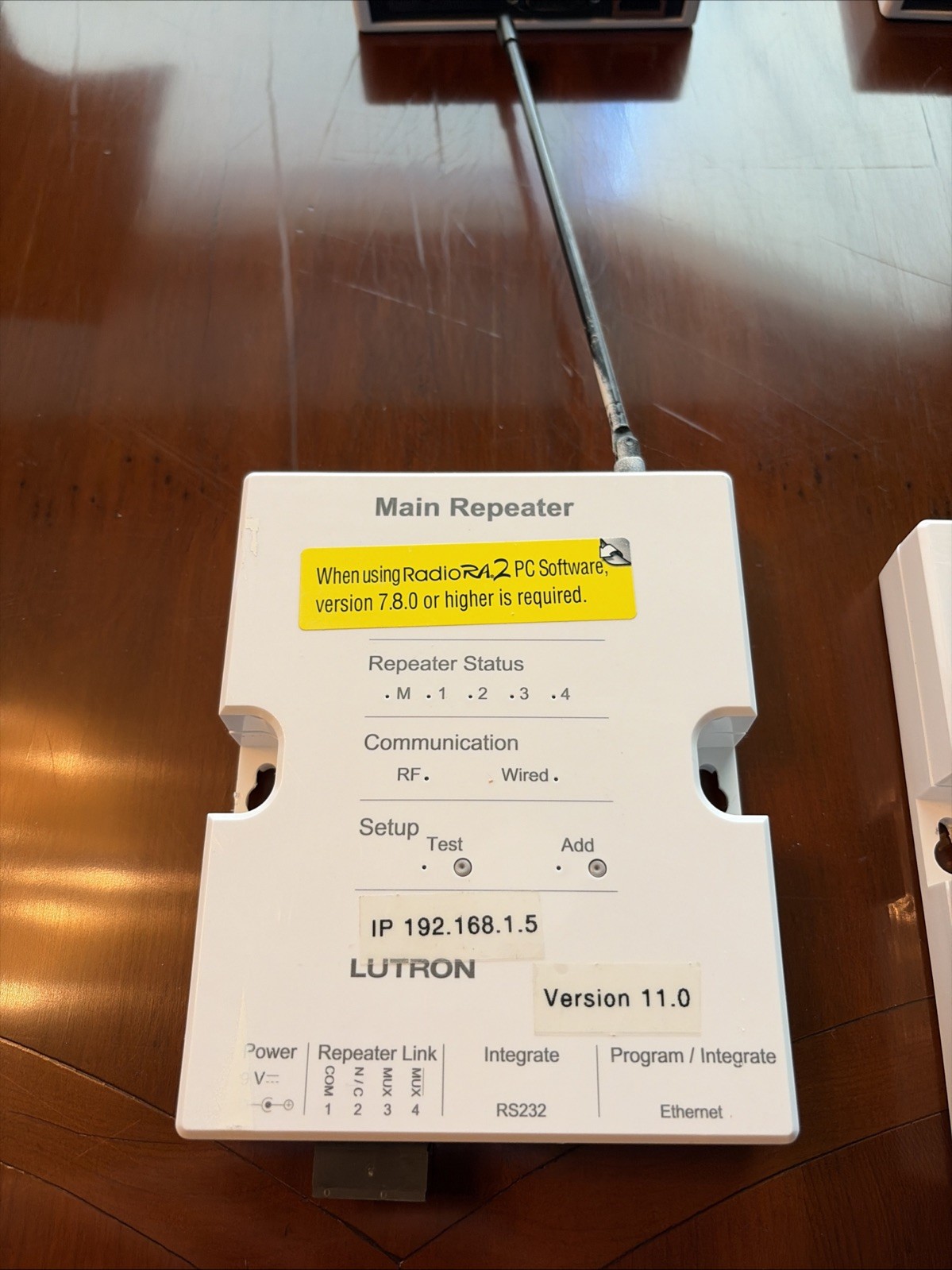 Lutron RR-MAIN-REP-WH RadioRA 2 Main Repeater - White