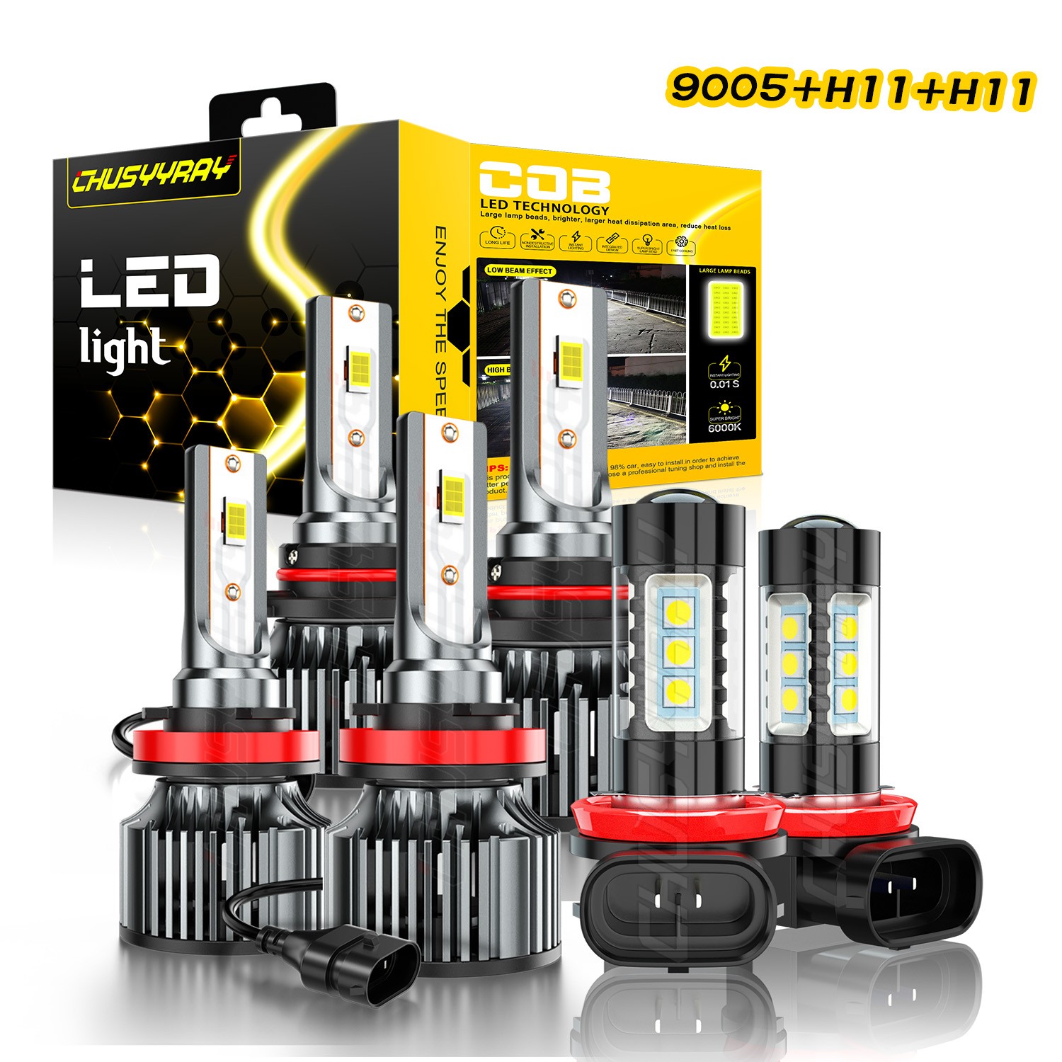 FOR Toyota Sienna 2011 2012-2020 LED Headlight High Low Beam Fog Light Bulbs Kit