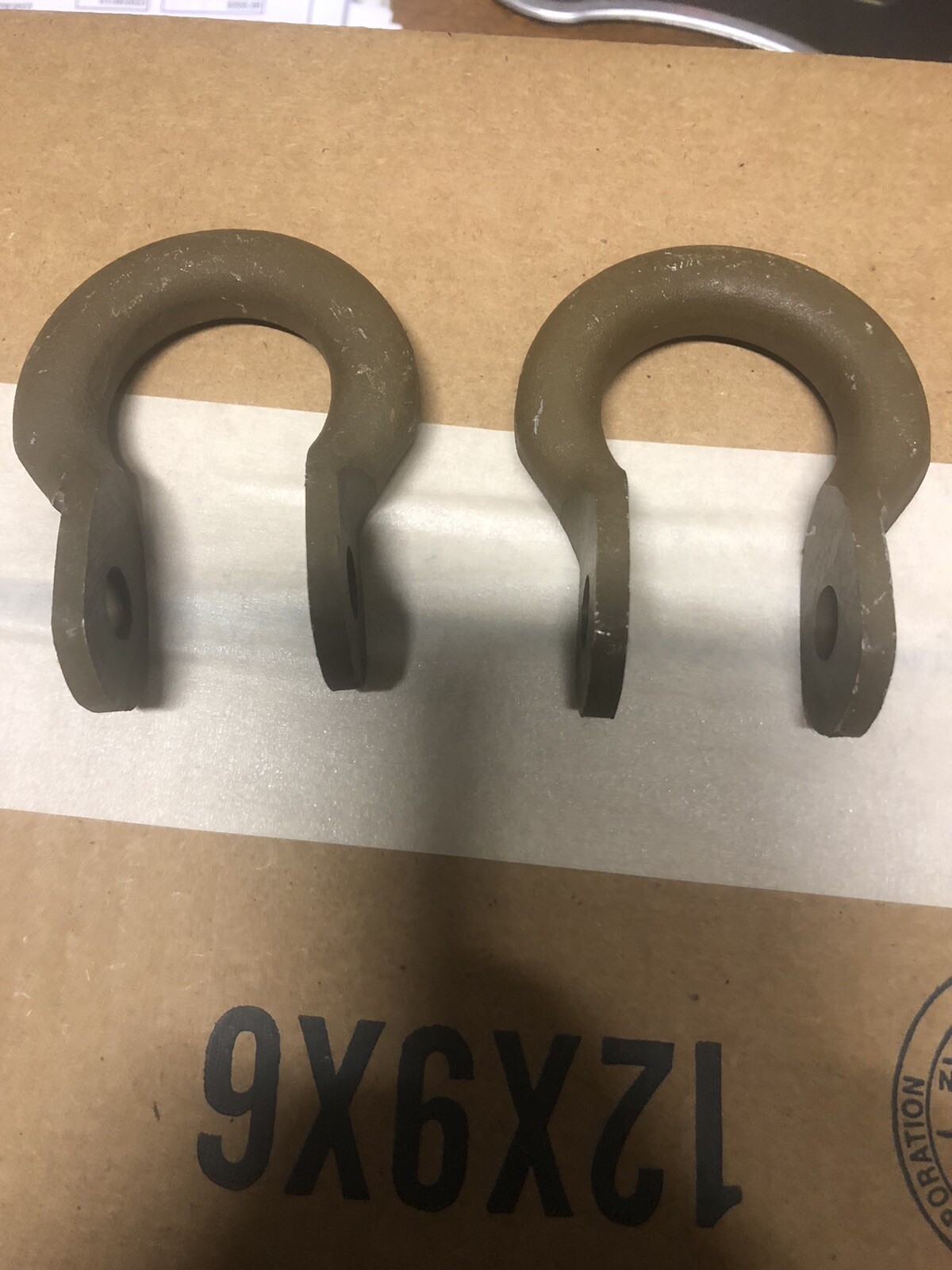 Military tie down shackle clevis  Bumper straight style D Ring 2 Each