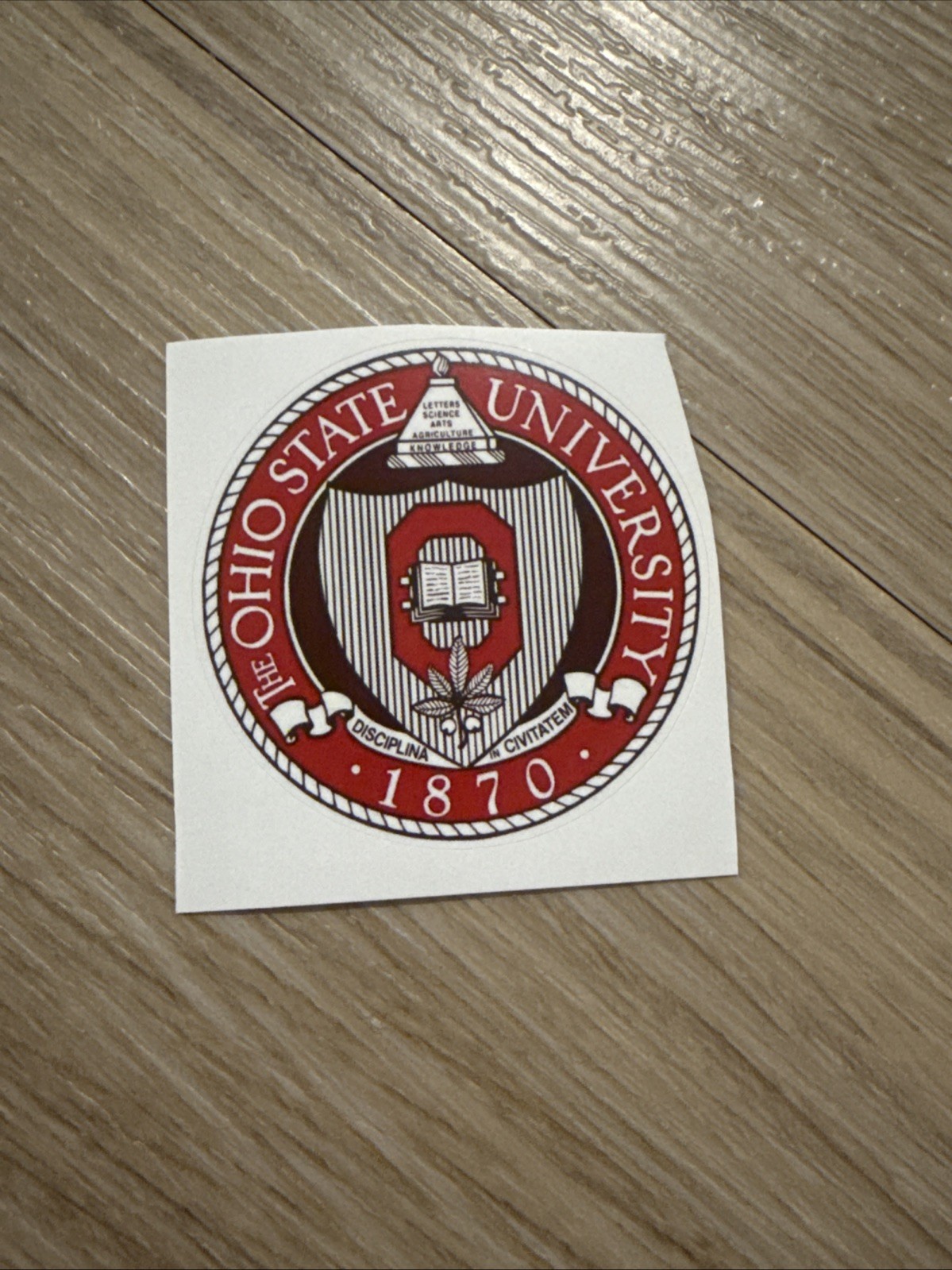 Ohio State University Buckeyes sticker logo NCAA weatherproof bumper vinyl 2 Inc
