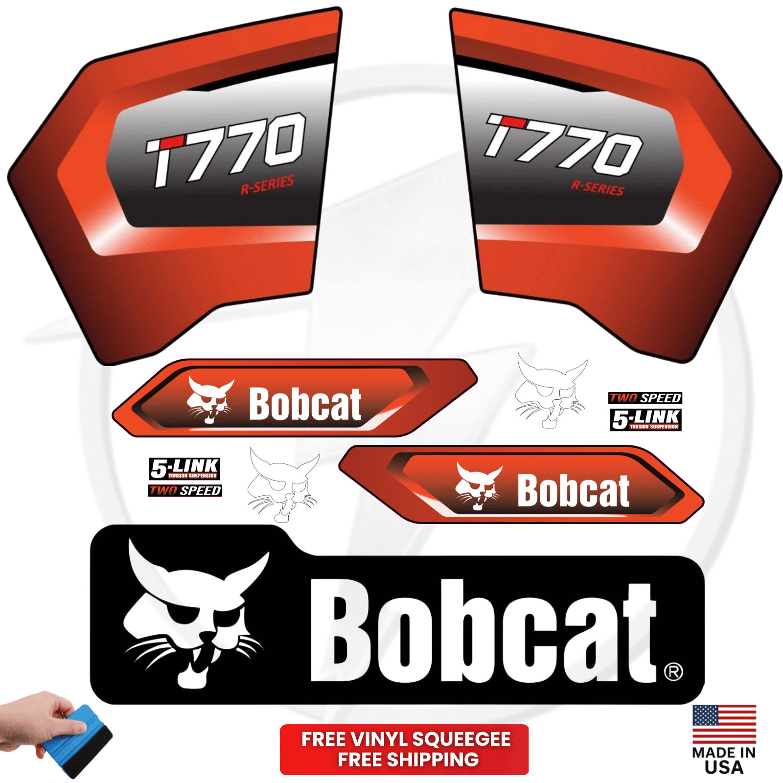 Fits Bobcat T770 Main Decals Skid Steer Stickers - Free Shipping - 3M Vinyl