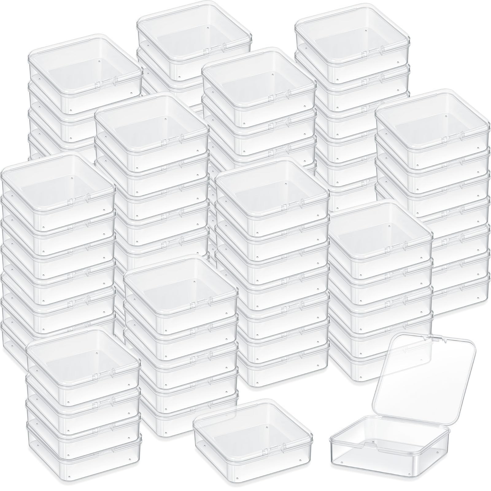 Menkxi 100 Pcs 2.8 x x 1 Inch Plastic Bead 3 x 3 x 1 inches, Clear