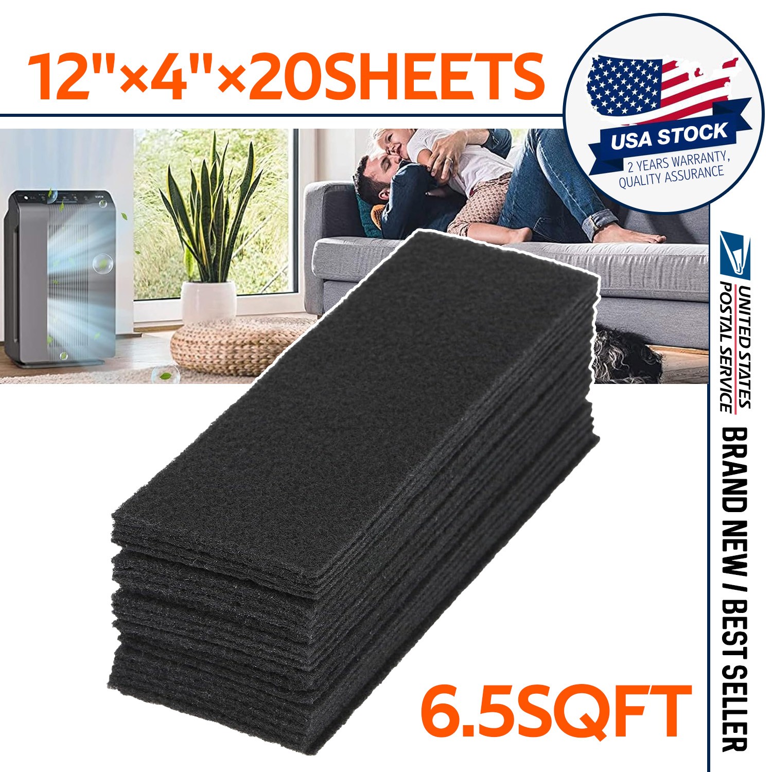20pcs Universal Activated Carbon Air Vent Filters for Home Floor Vent Filters