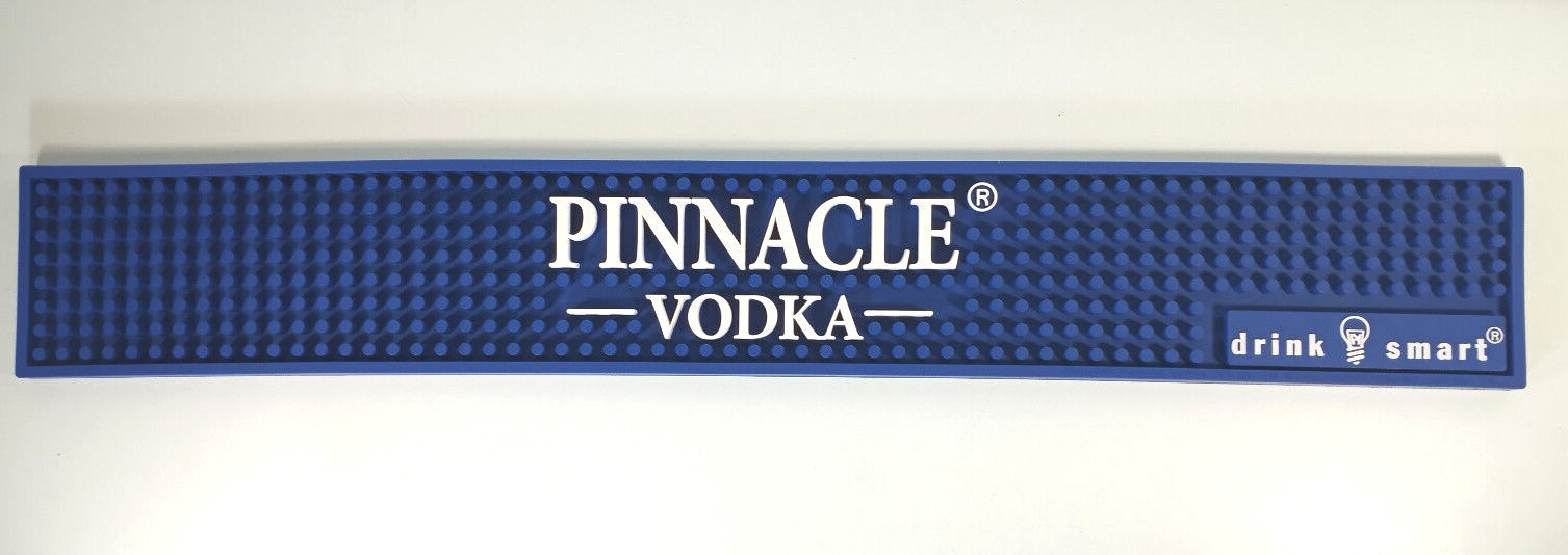 PINNACLE VODKA BLUE RUBBER BAR RAIL MAT NEW 24" X 3 1/2