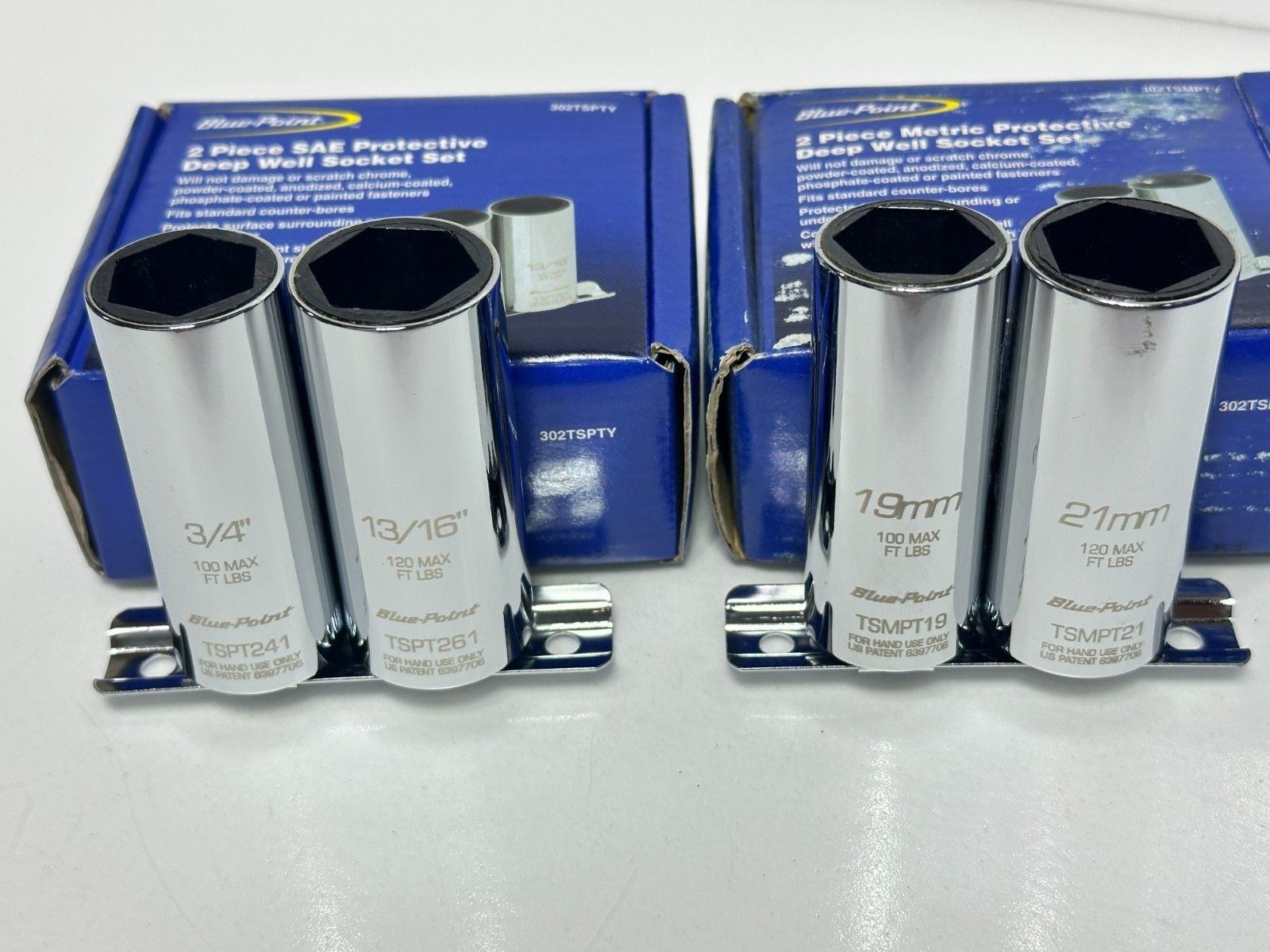 NEW Blue Point PROTECTIVE Thin Wall Metric & SAE Socket Set, 19-21mm & 3/4-13/16