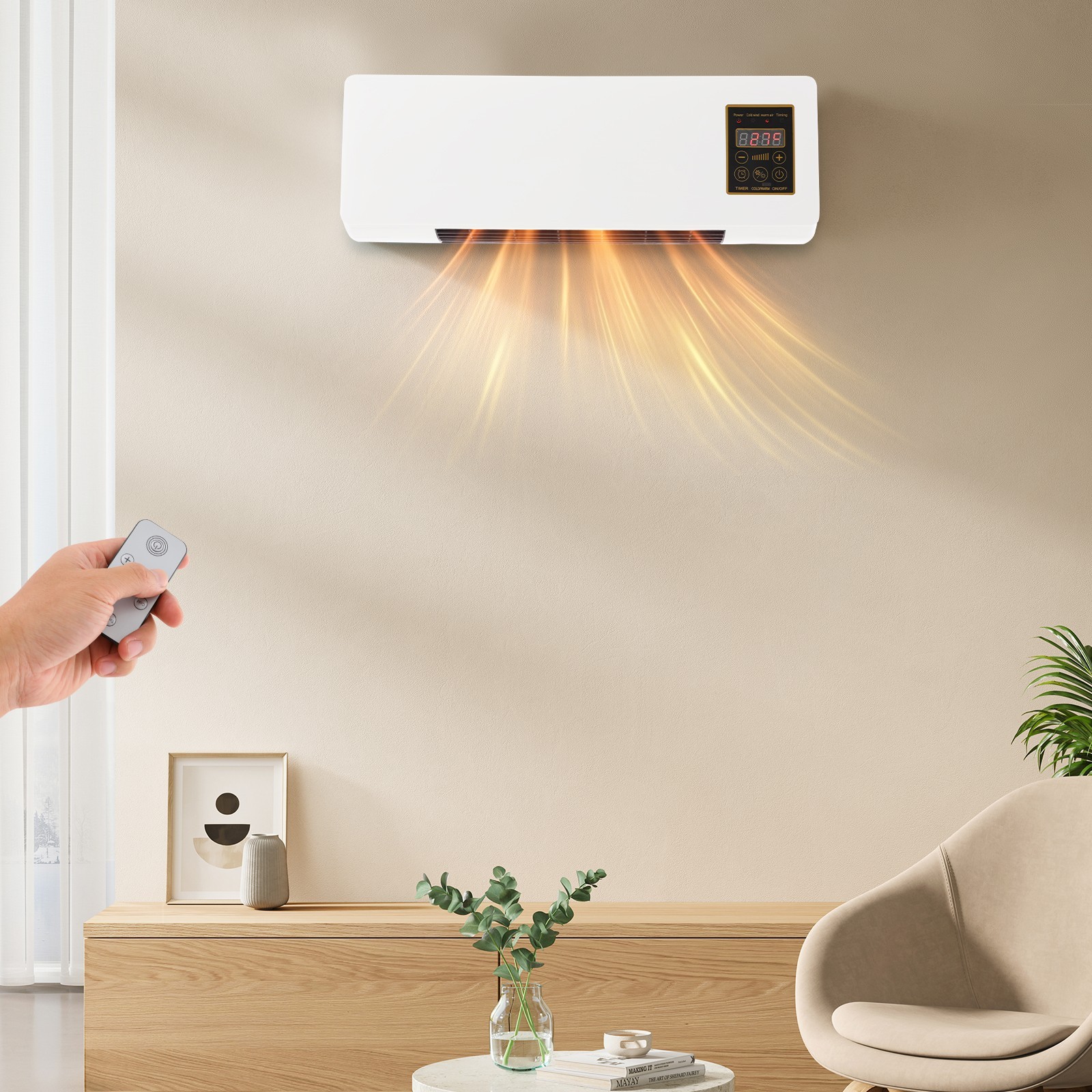 Wall-mounted Heating Machine Electric Heater With Remote Control For Indoor Room