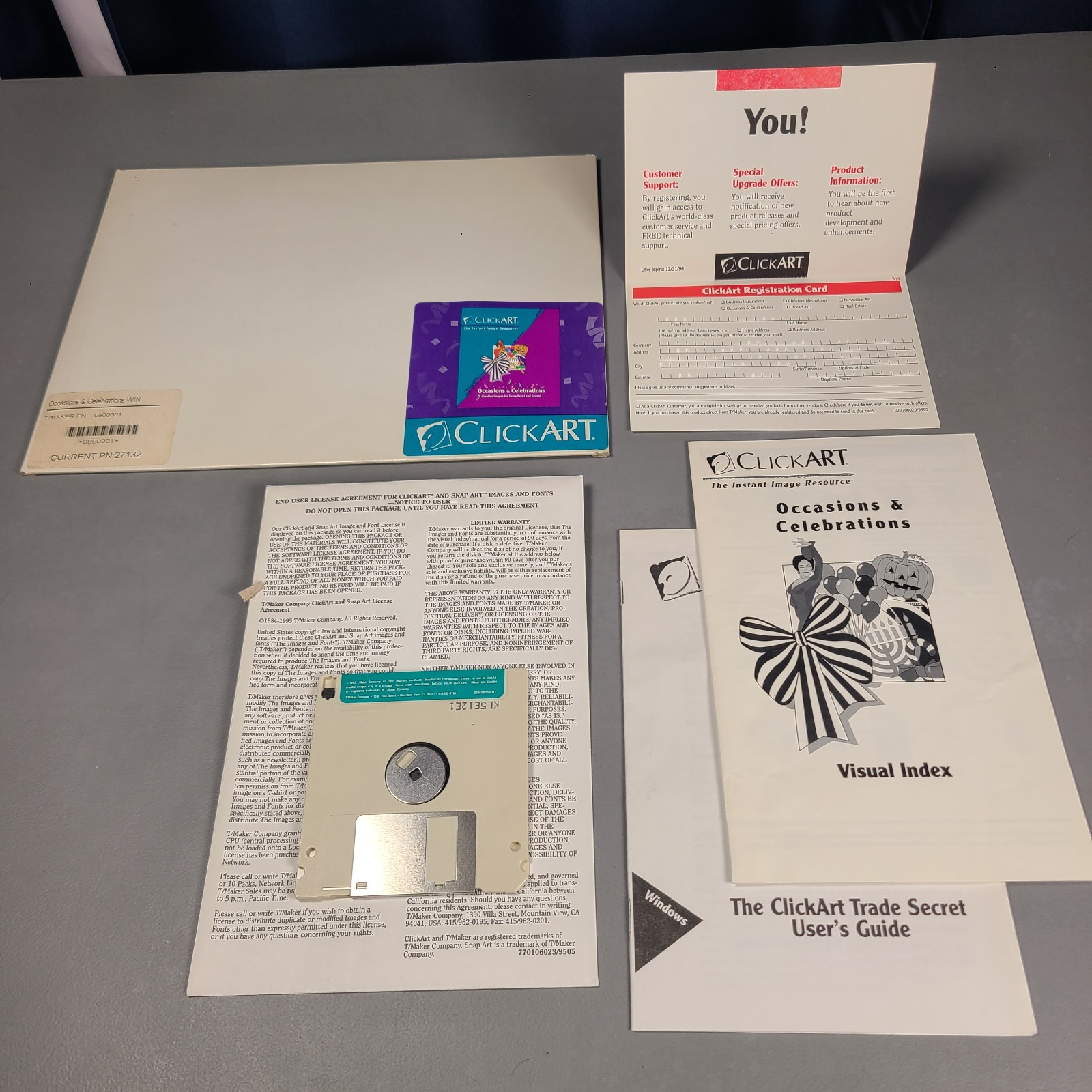 ClickArt Occasions & Celebrations 3.5" Floppy Disk T/Maker Clip Art PC Software