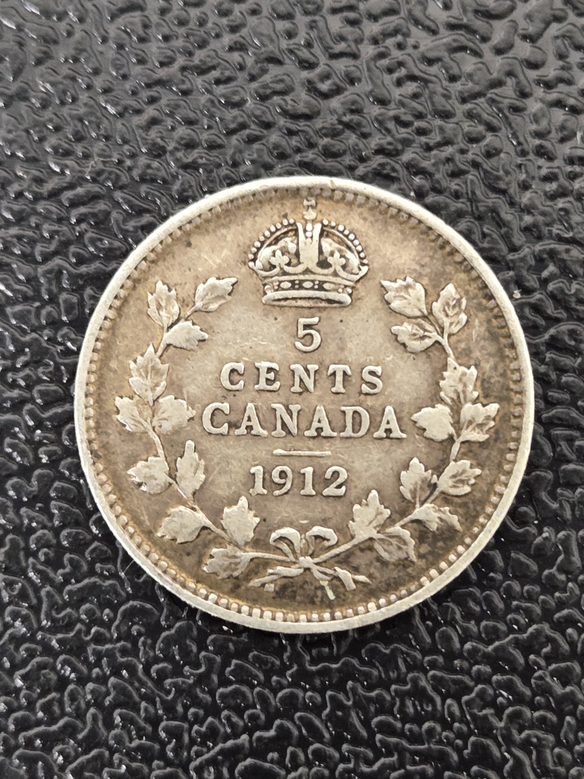 CANADA 1912 5 CENTS .925 SILVER GEORGE V 1912 FIVE CENTS NICE Coin