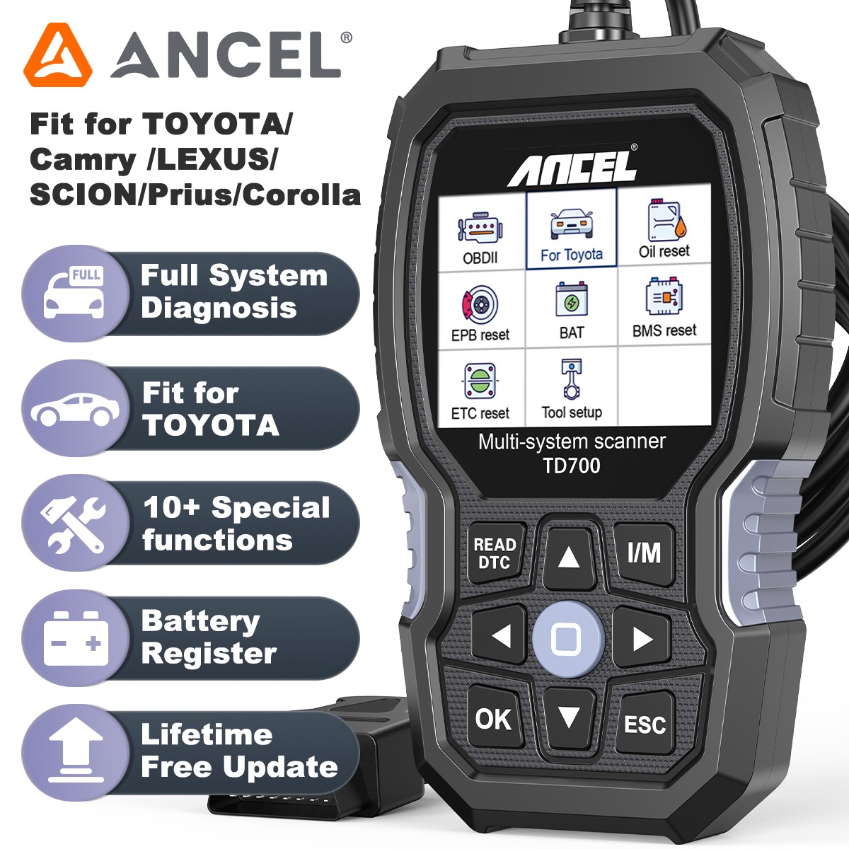 All System OBD2 Scanner Diagnostic Tool For CAMRY LEXUS COROLLA Car Code Reader
