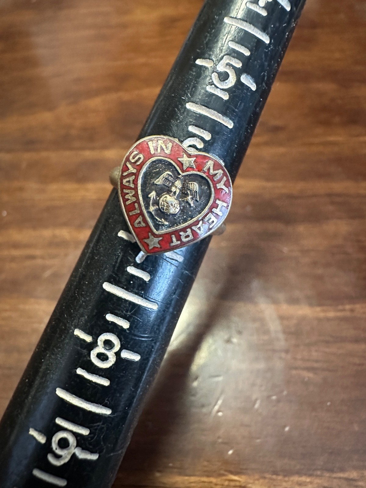 Vintage USMC "Always in My Heart" Sweetheart Ring Size 6 1/2. Harry Wosk
