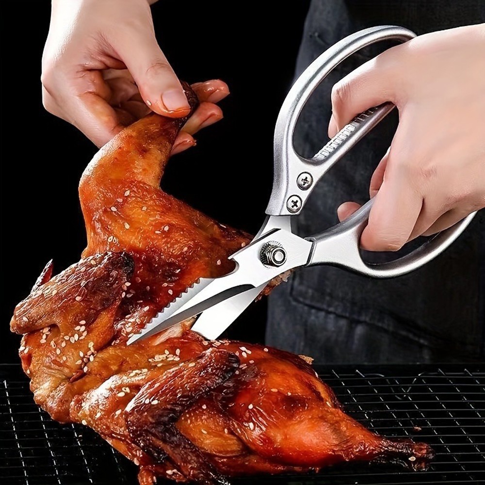1/2 Kitchen Scissors Heavy Duty Stainless Steel Sharp Shears For Fish Chiken BBQ