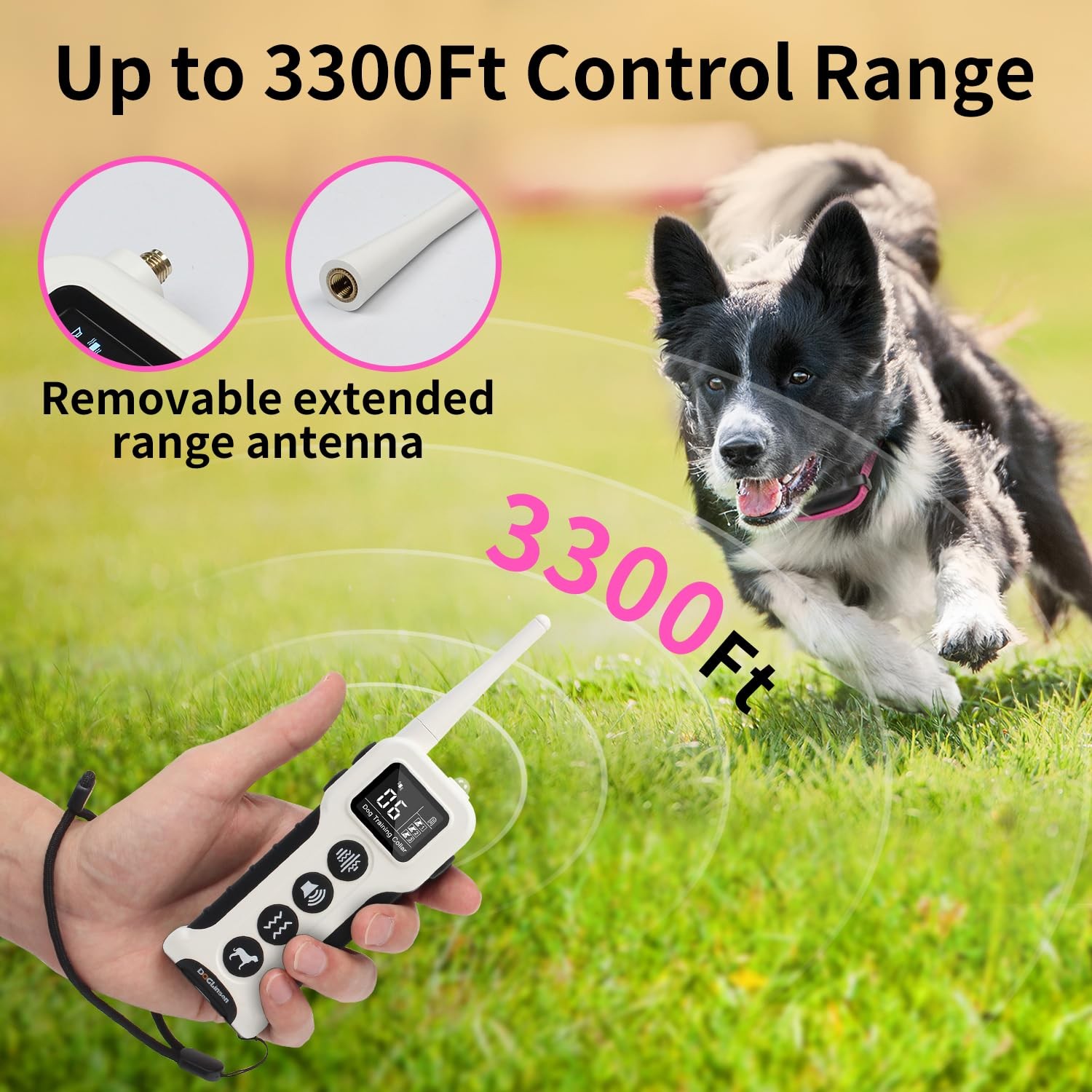 No Shock Dog Training Collar with Remote 3300ft Range