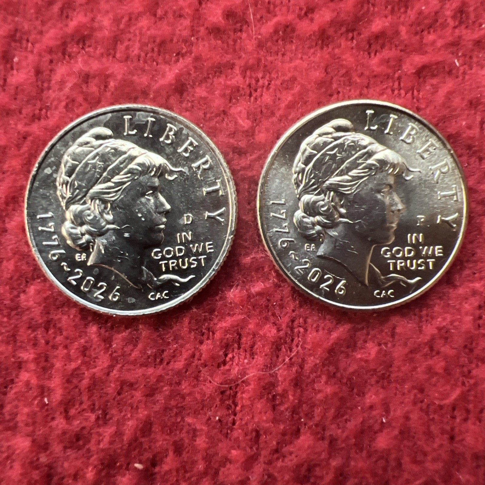 2026 P&D Dimes-Die/Interior Break Blob on "P" Mint Error-comes with a D mint