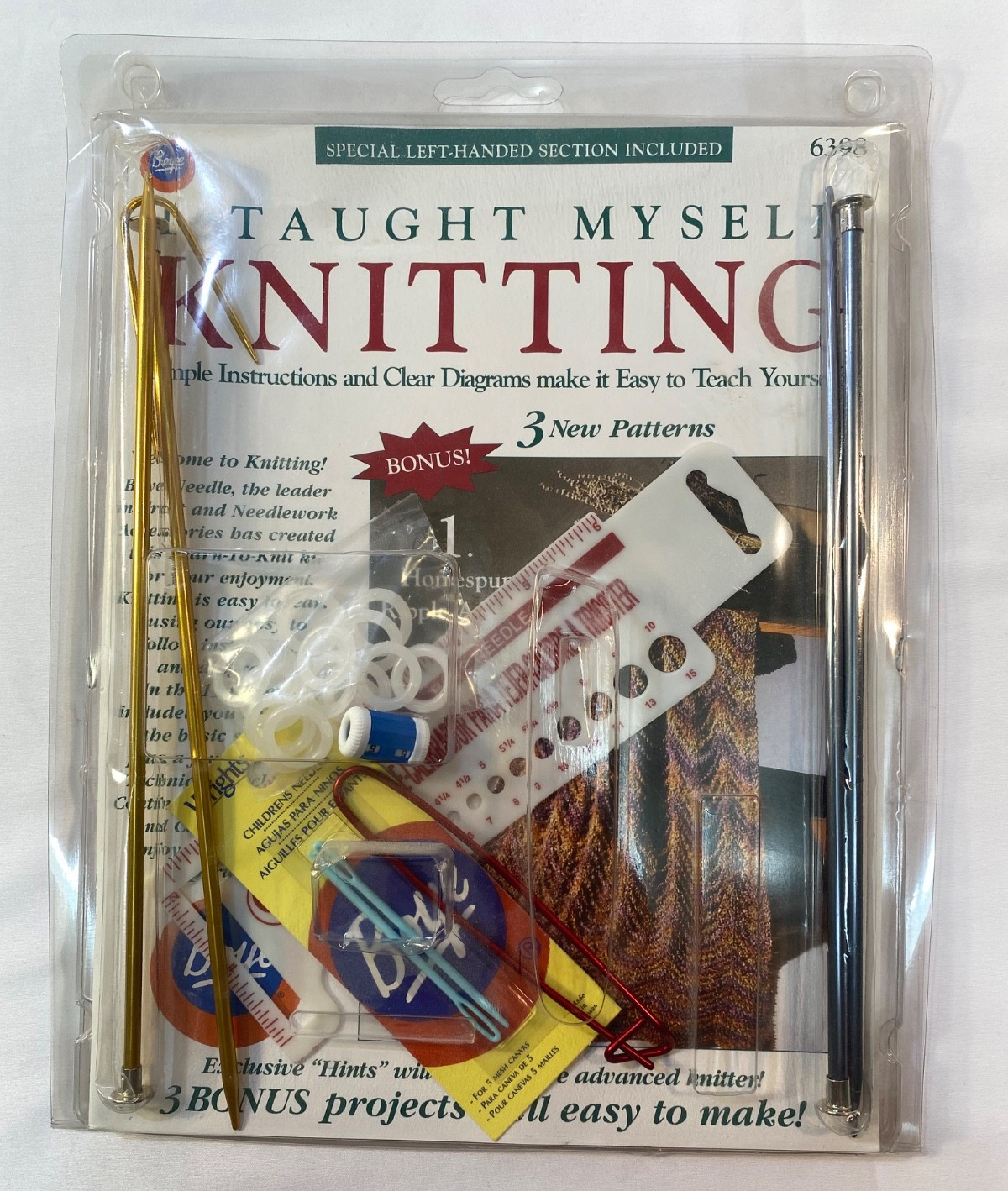 BOYE I Taught Myself Knitting Kit #6398 - Instructions, Patterns & Tools NEW!
