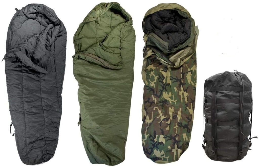 Military Modular Sleep System 4 Piece w/ Woodland Bivy Cover & Carry Sack MINT