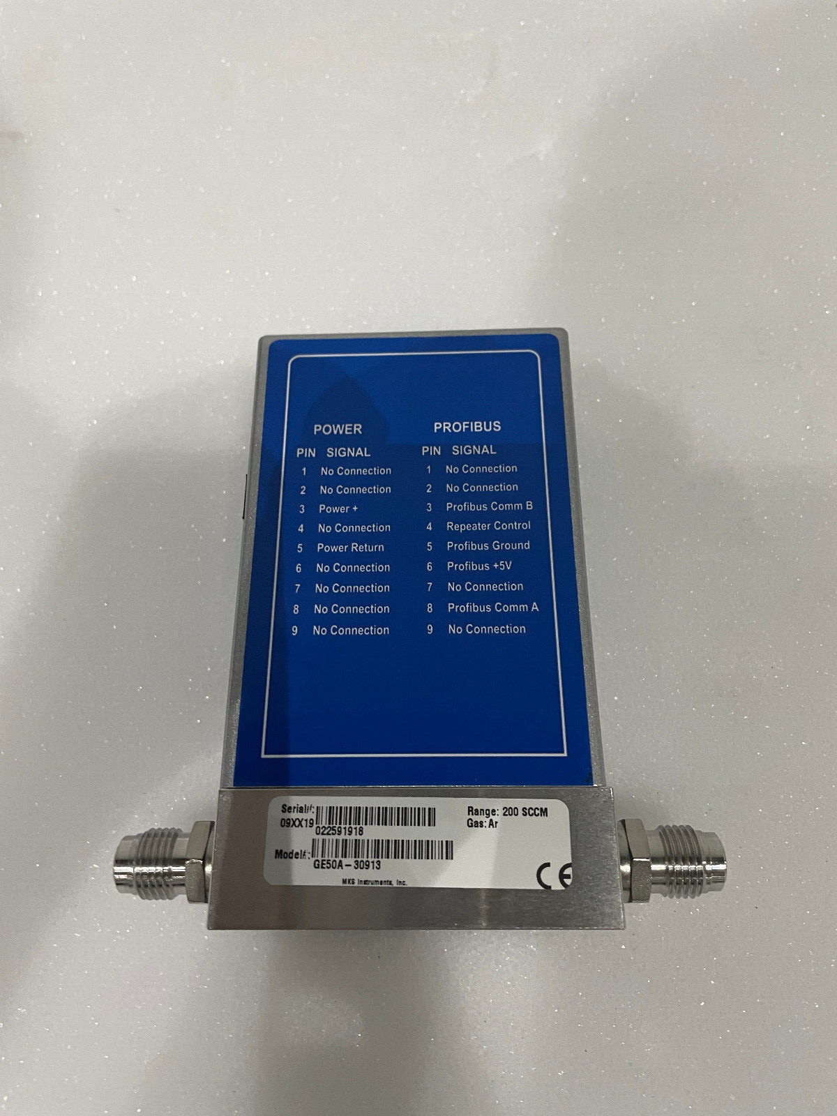 MKS GE50A-30913 Mass Flow Controller 200 SCCM Ar