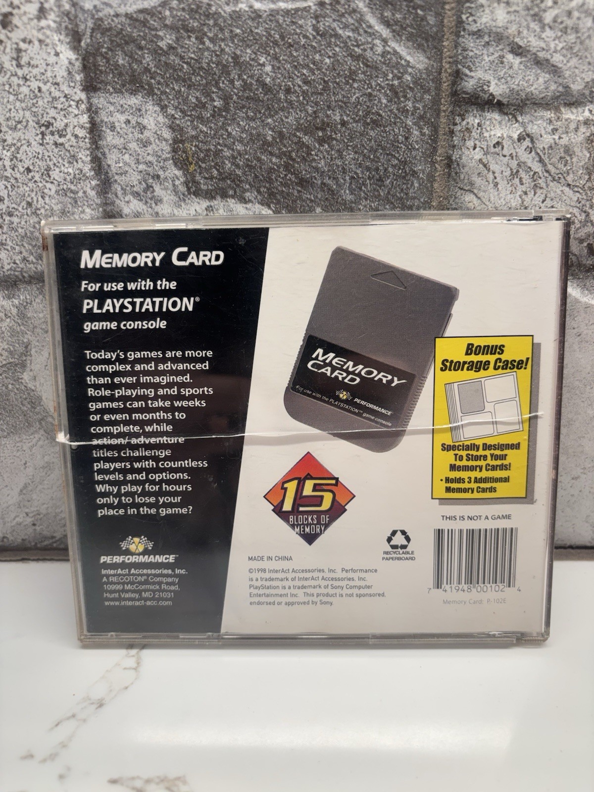 Playstation 1 (PS1) Performance Memory Card Case With Card