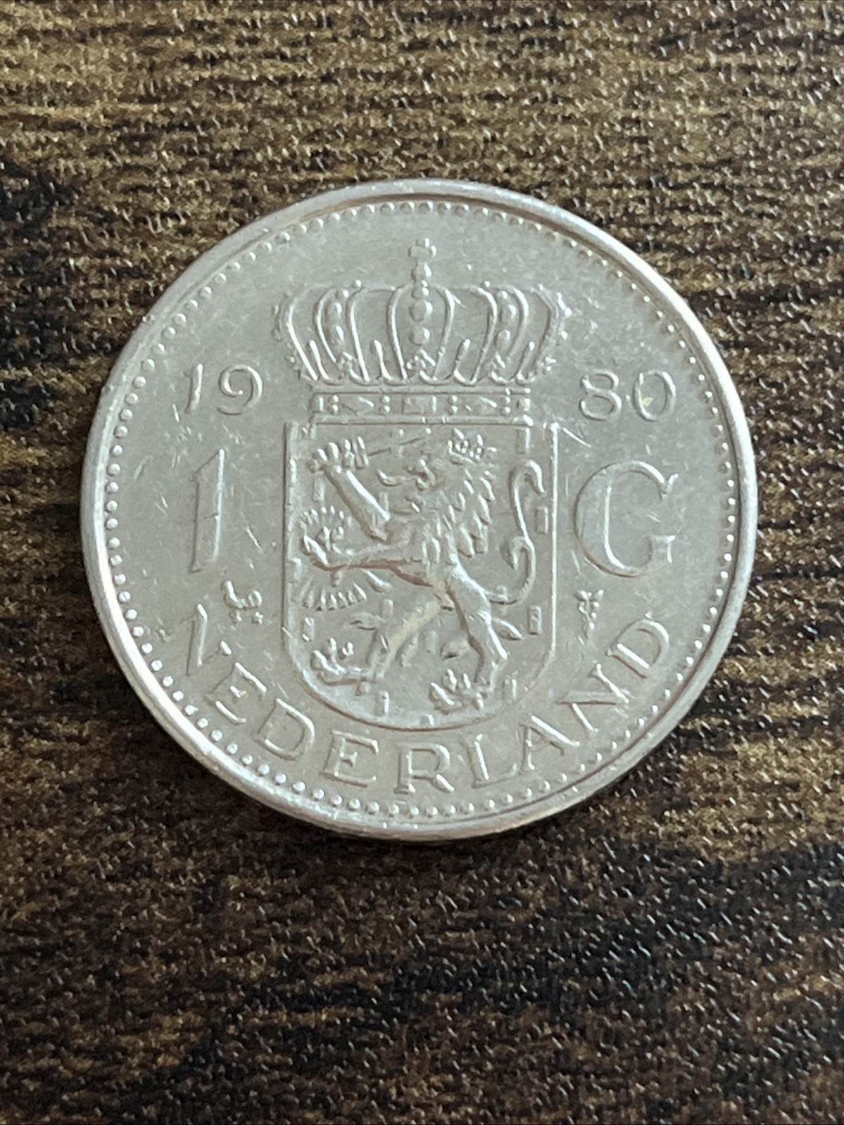 1980 Netherlands 1 One Gulden Actual Coin TB4656*