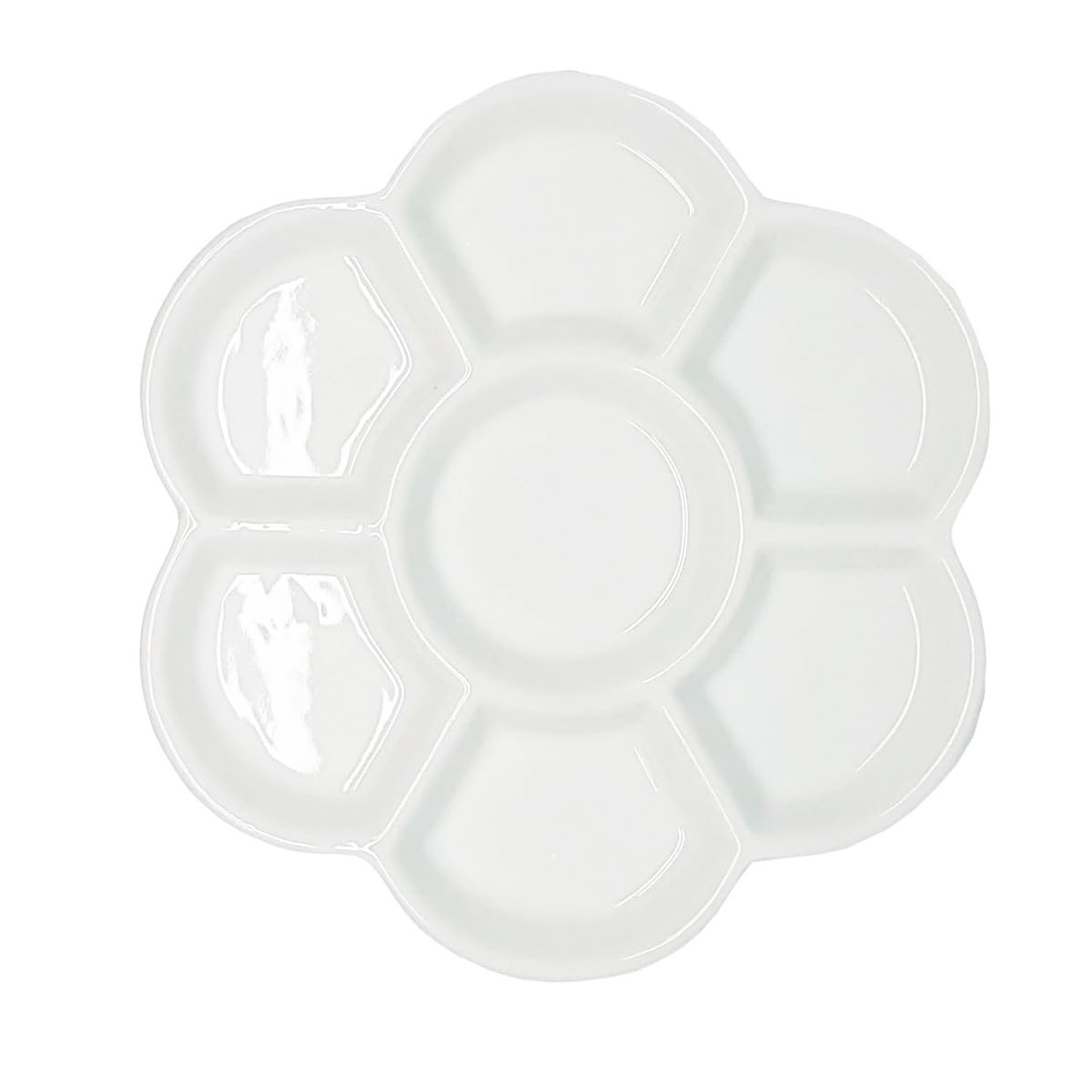 7 Wells Ceramic Paint Palette - Porcelain Watercolor Paint Palette Tray Mixin...