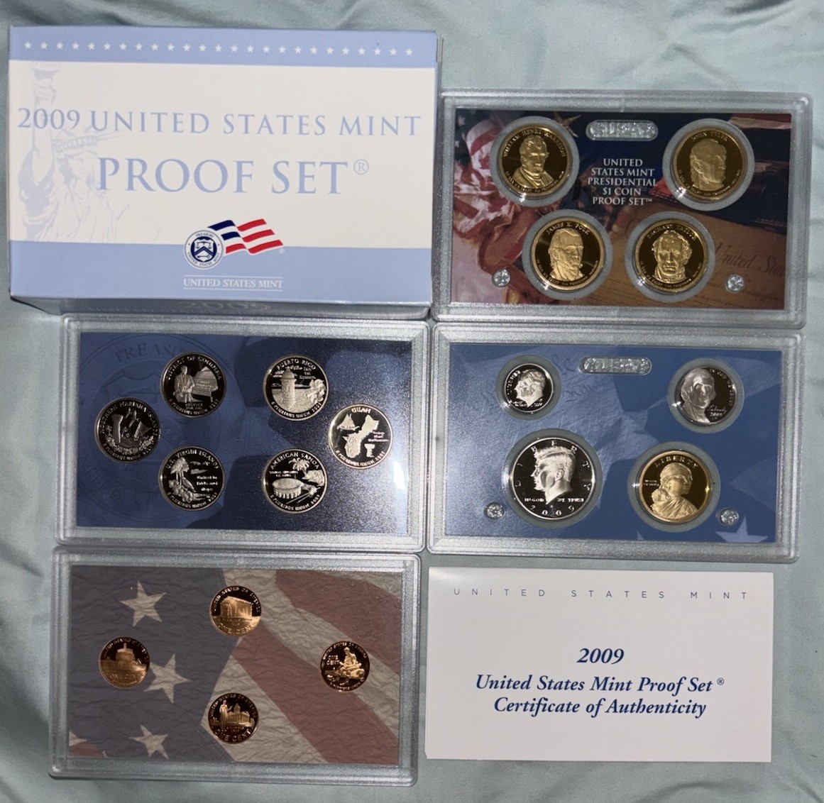2009-S US Mint Clad Proof Set with Original Packaging and COA, 18 Coins Total