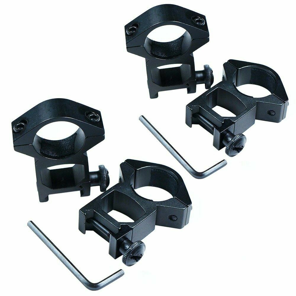 2 Pairs High Profile 1" Scope Ring Picatinny Weaver Rail Laser Torch Mount 4 Pcs